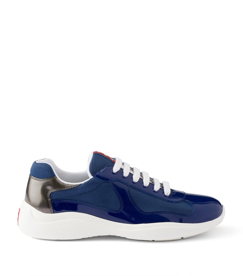 Prada Patent Leather America's Cup Sneakers Blue Image 1