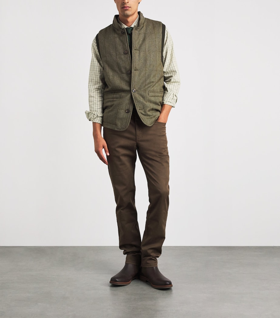 Purdey Mens Cotton Tattersall Shooting Shirt Sage Image 2