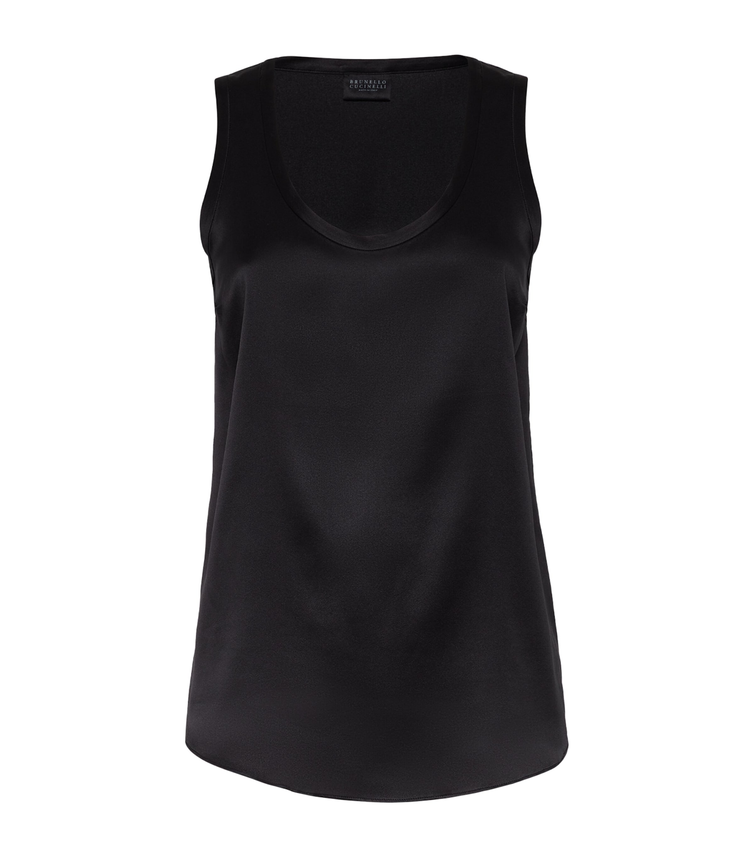 Brunello Cucinelli Silk Top In Black
