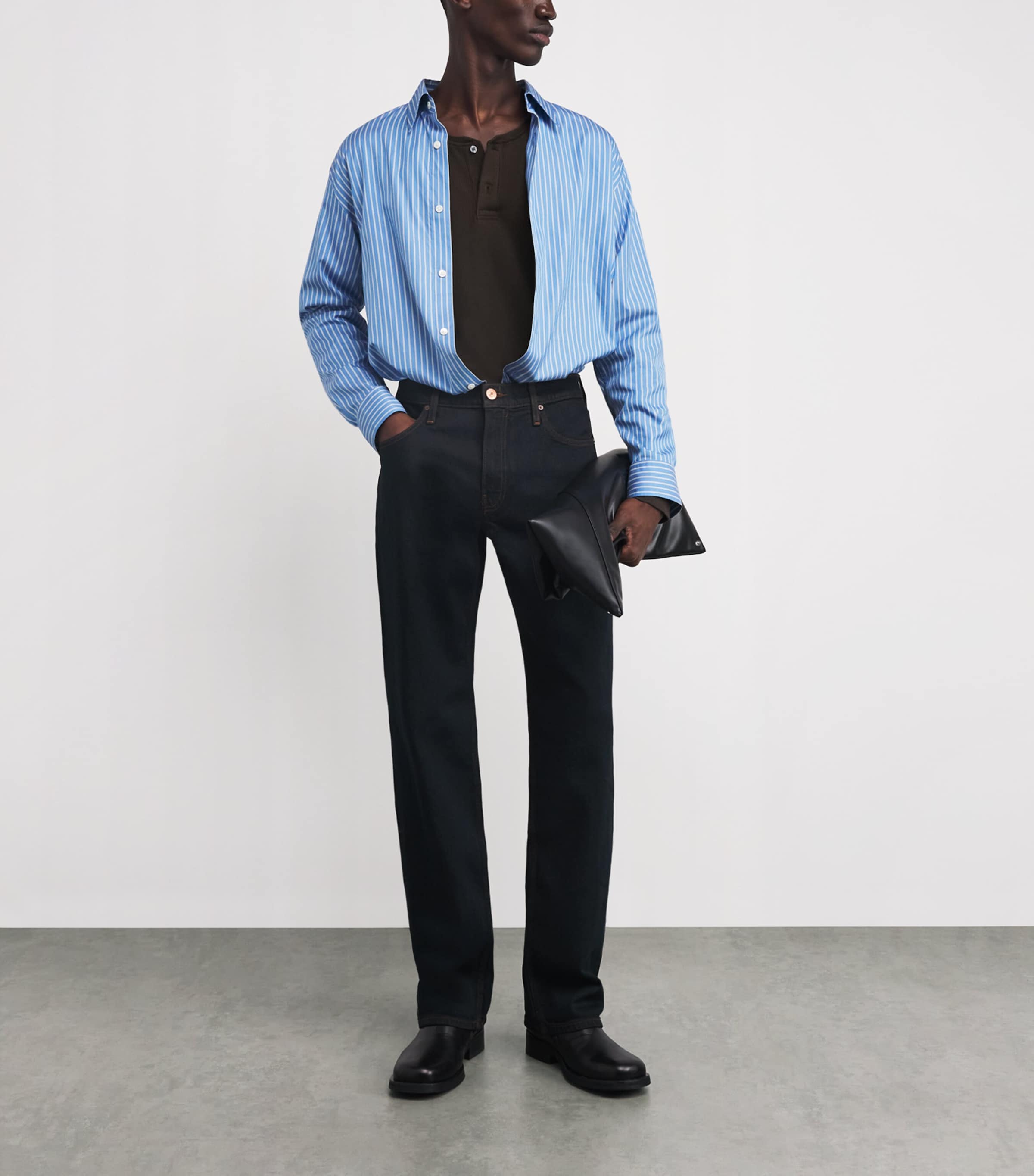 Long-Sleeved Henley Top DEEP OAK Image 2