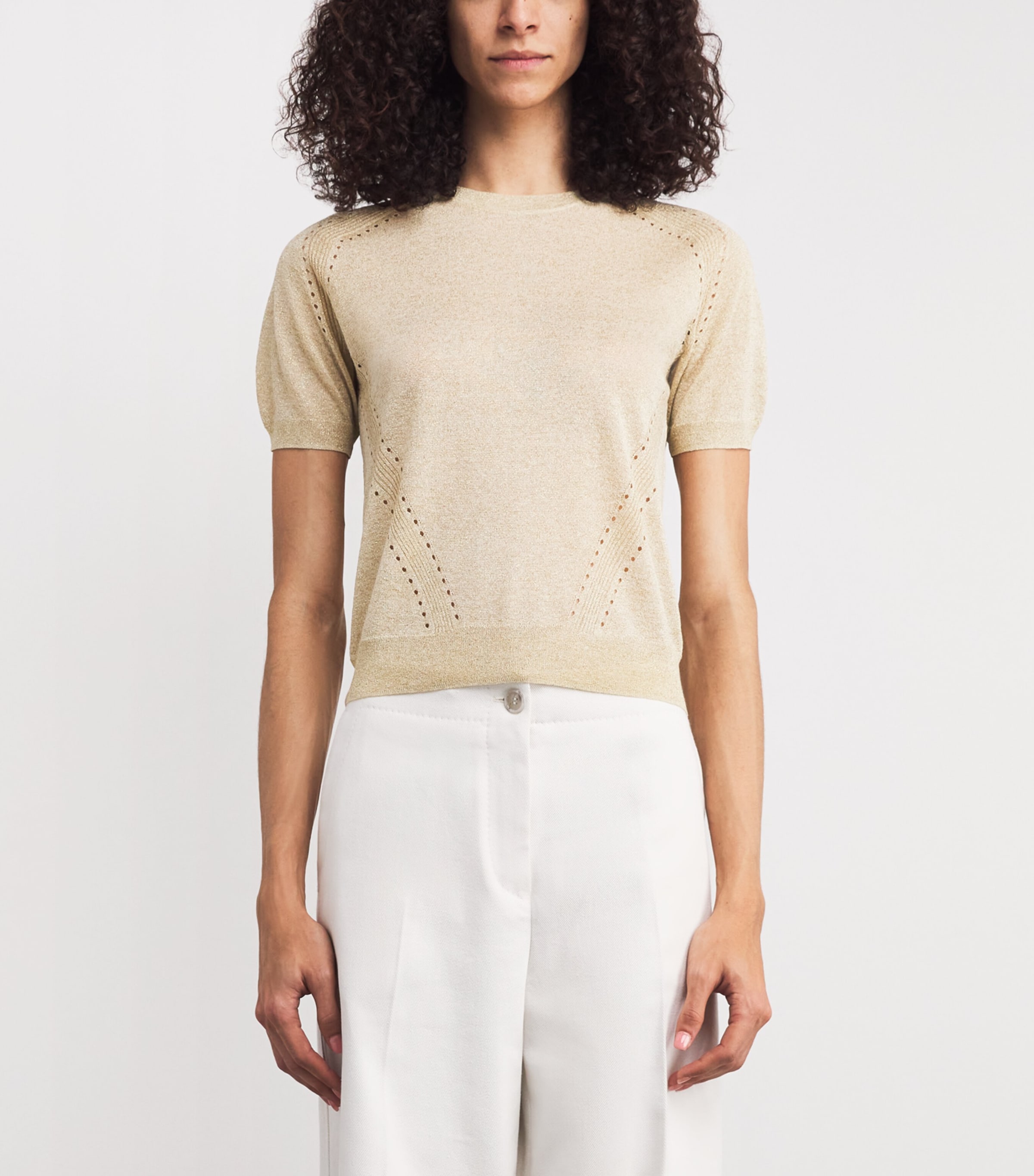 Metallic Lurex Lille Top GILT Image 3