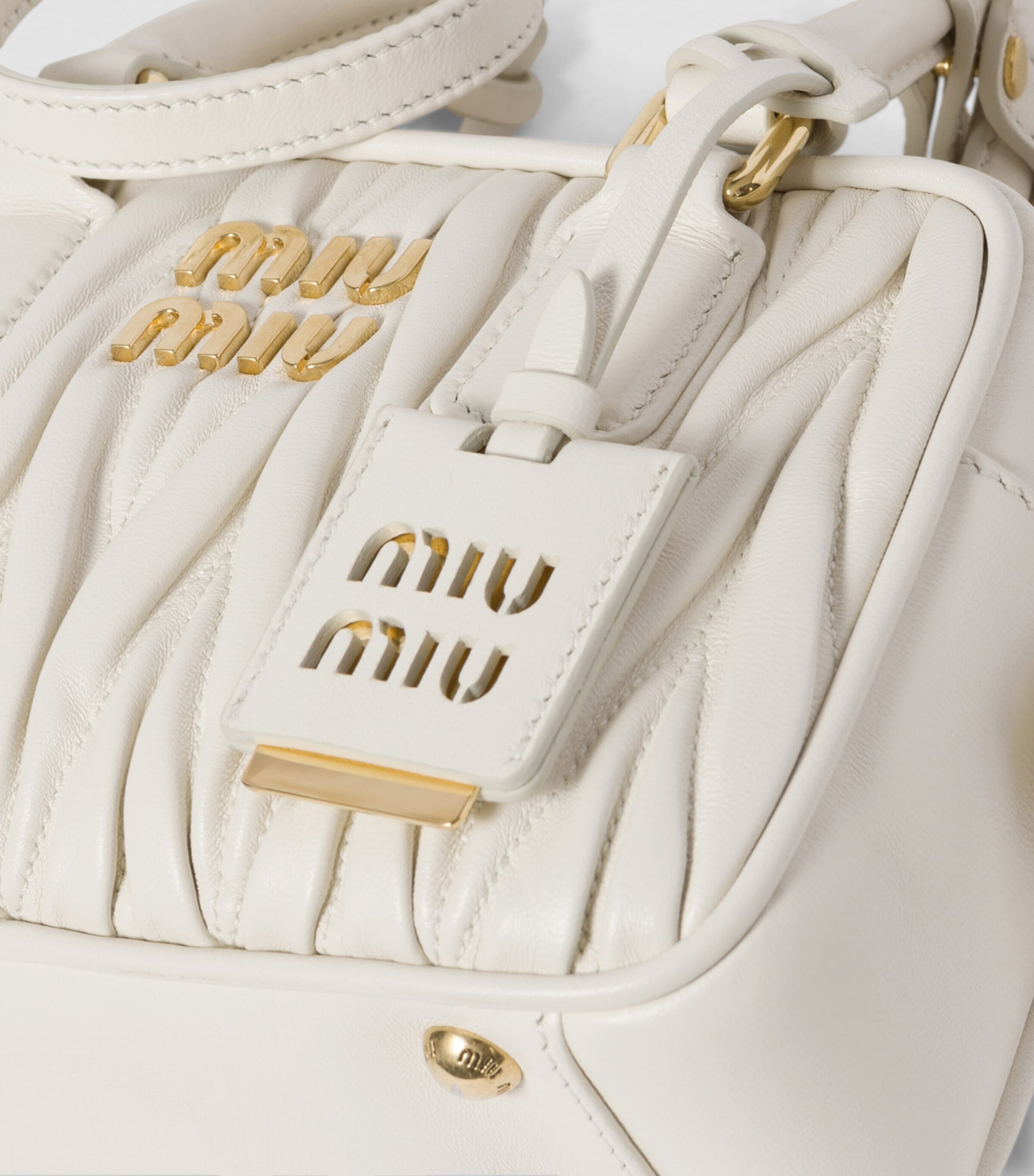 Small Leather Matelassé Arcadie Top-Handle Bag F0009 Image 5