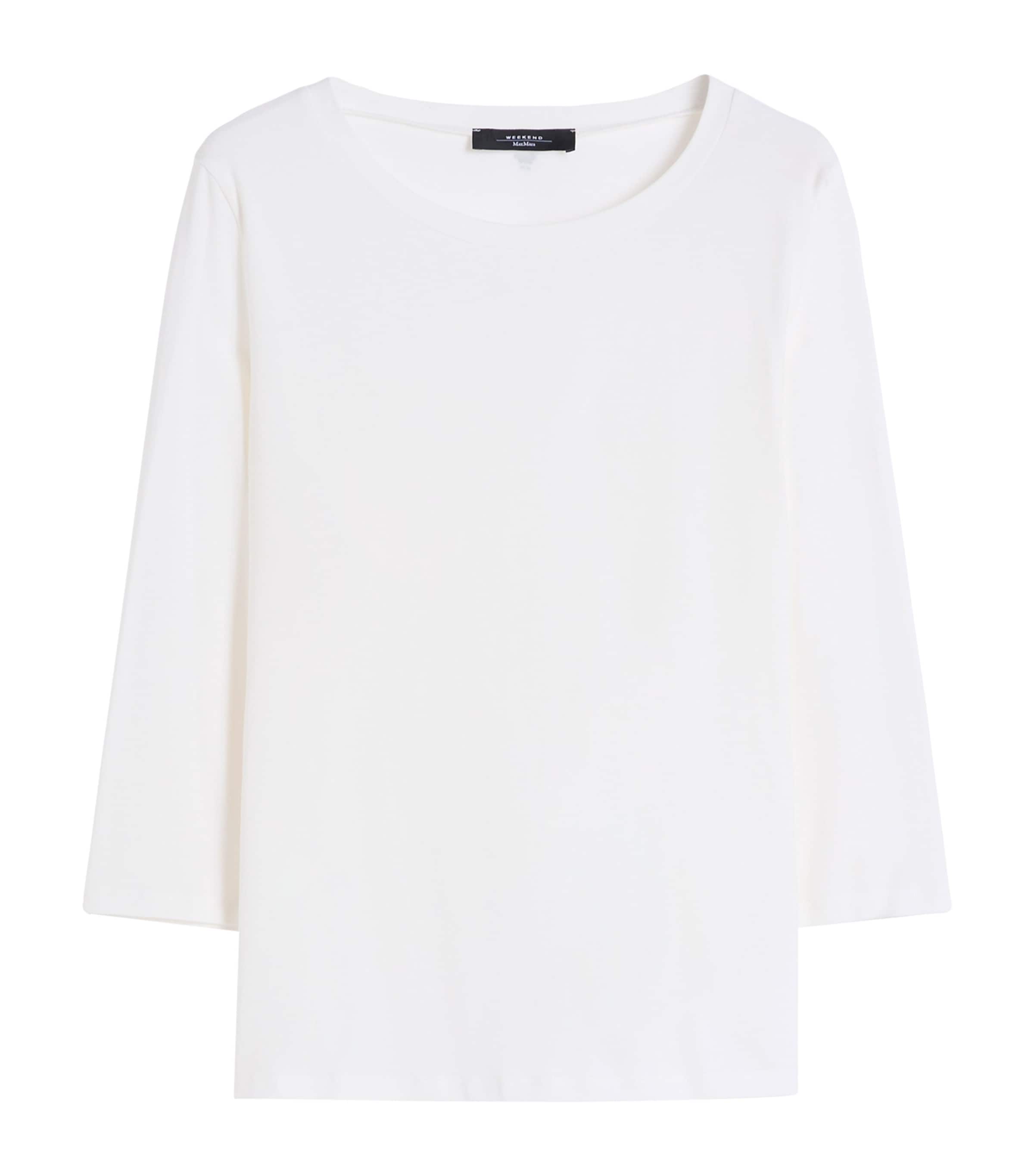 Weekend Max Mara Womens Stretch-Cotton Long-Sleeve T-Shirt White Image 1