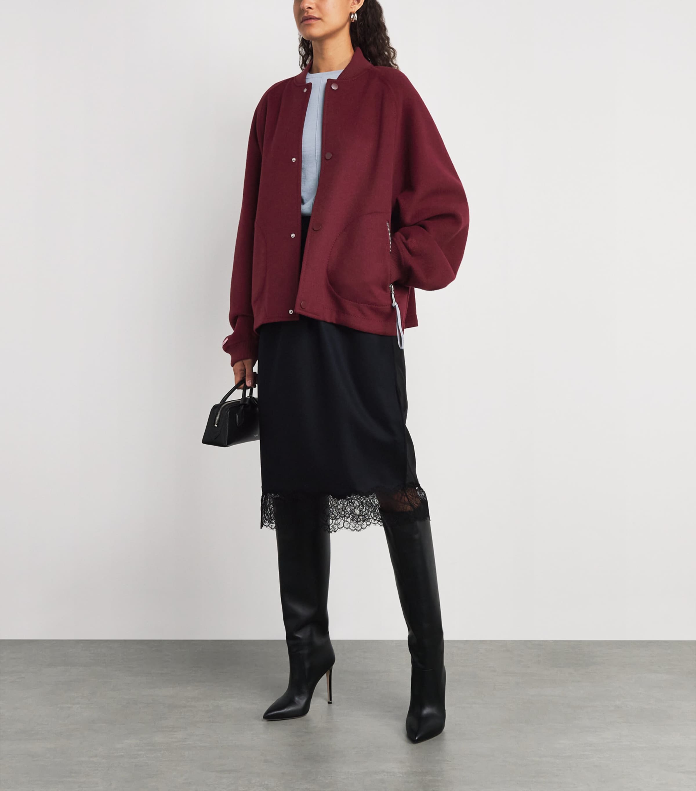 Virgin Wool Bomber Jacket BORDEAUX Image 2