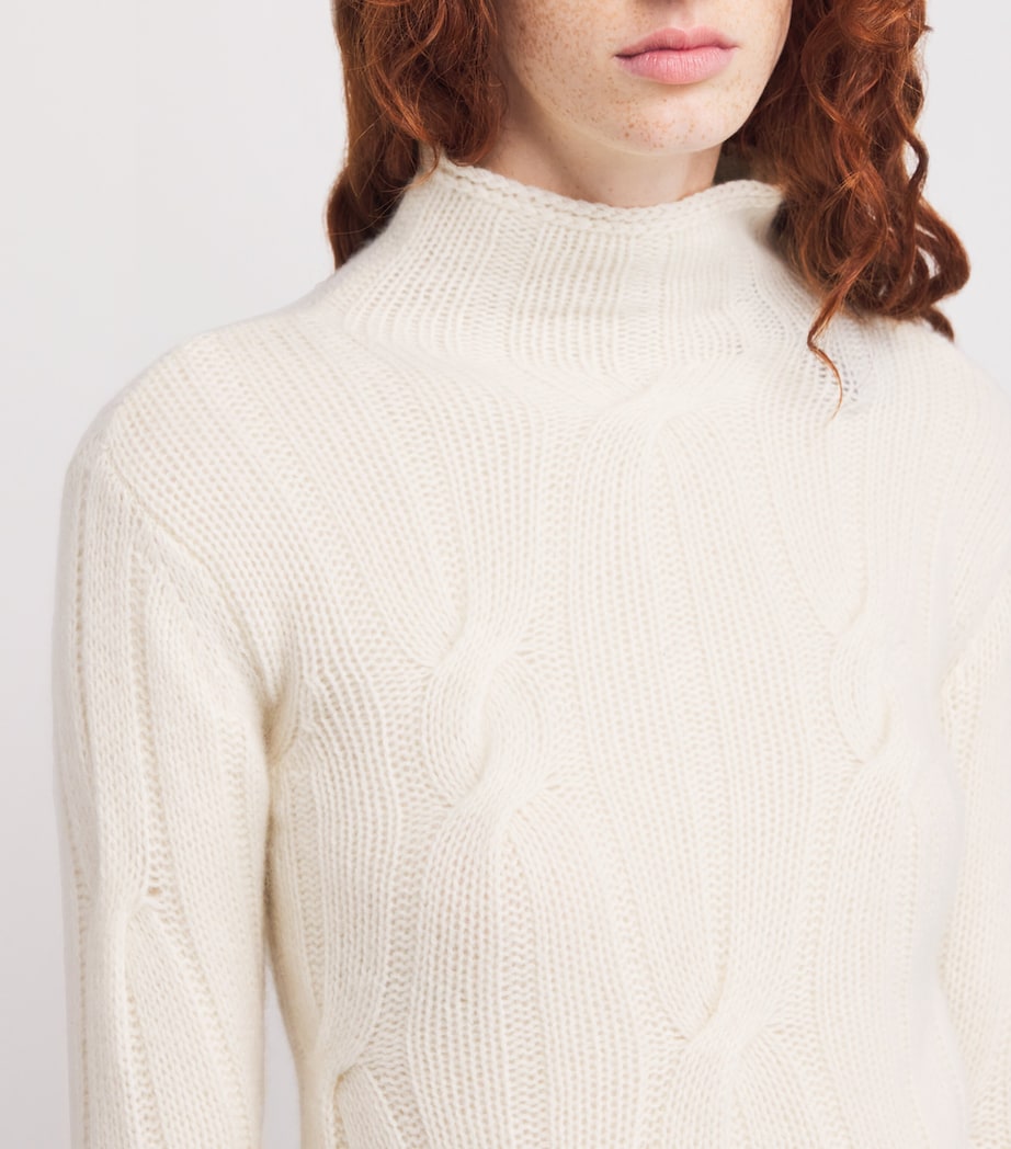 Kid Cashmere Cable-Knit Sweater 0-R WHITE Image 6