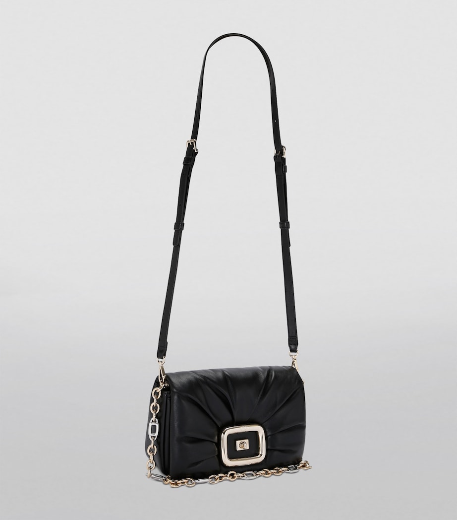 Leather Viv’ Choc Clutch Bag BLACK Image 3