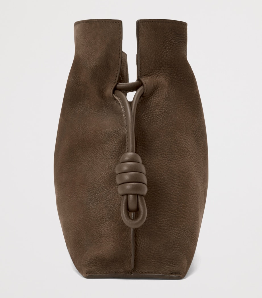 Medium Suede Flamenco Clutch Bag TUNDRA Image 5