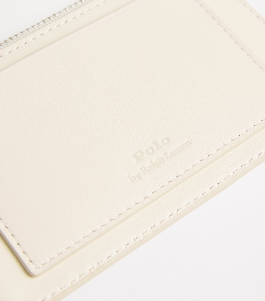Leather Polo Bear Card Holder WHITE Image 4