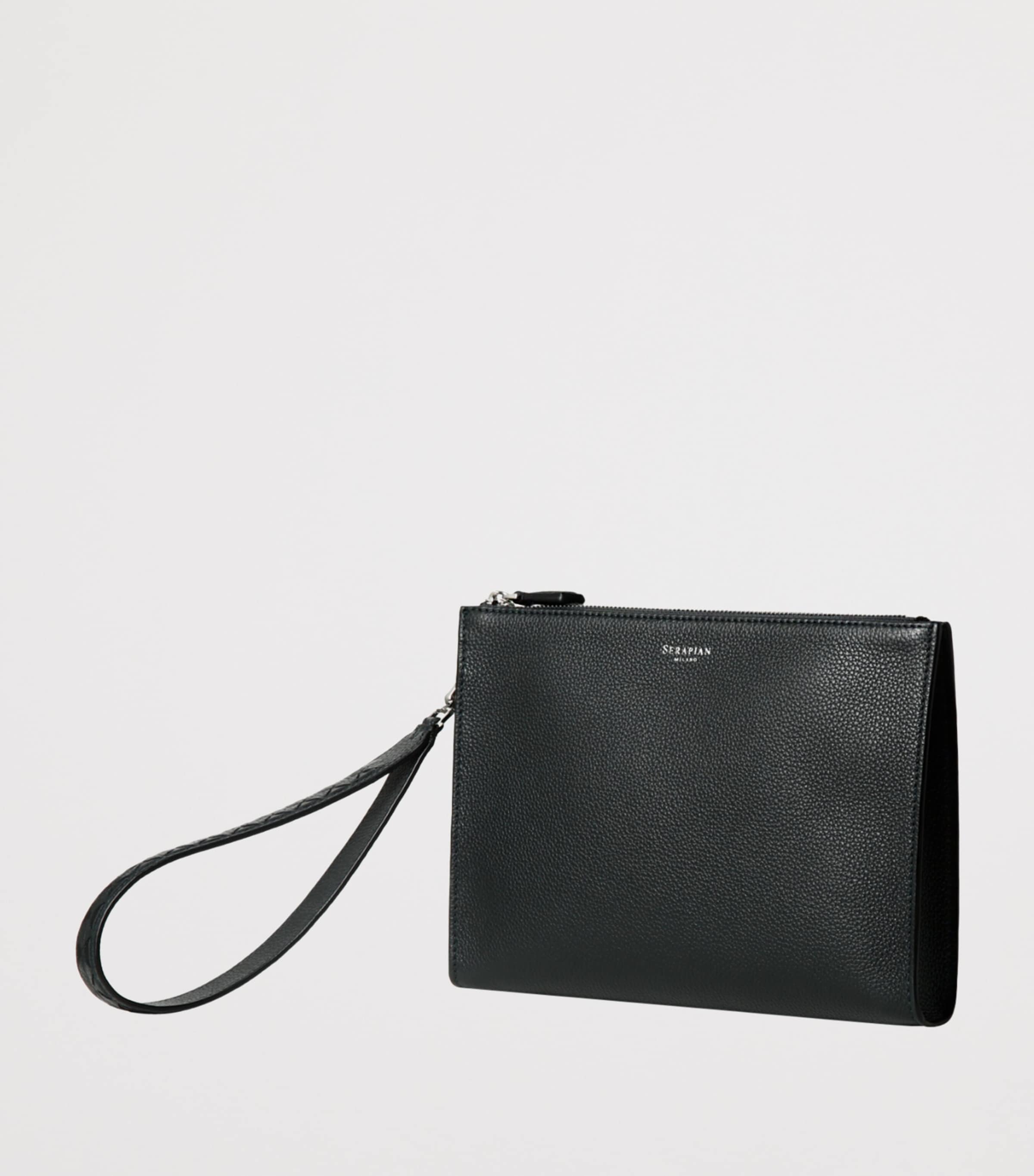 Cachemire Leather Clutch Bag BLACK Image 2
