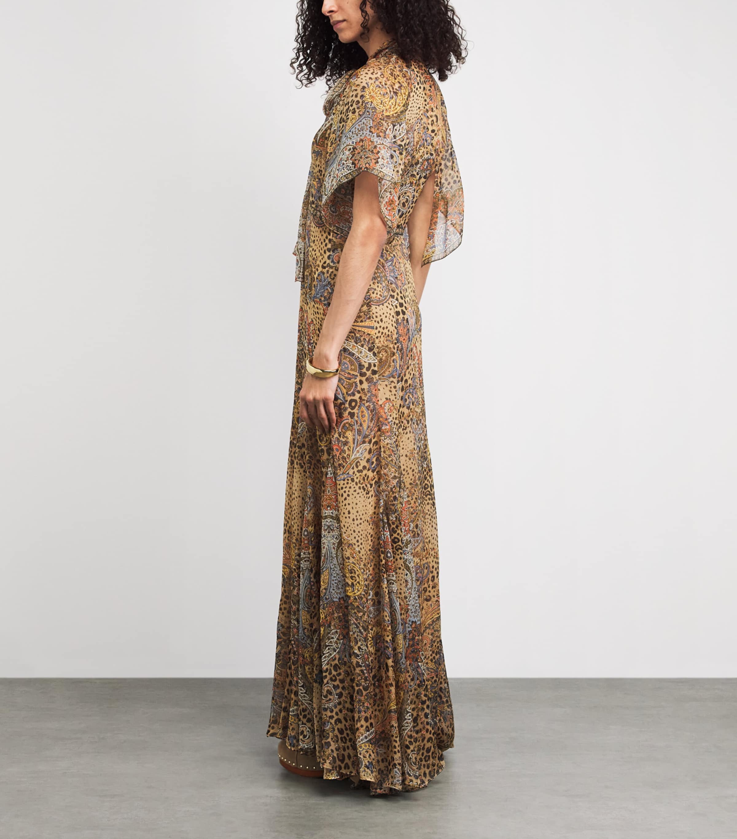 Etro Womens Silk Leopard Print Maxi Dress Image 4