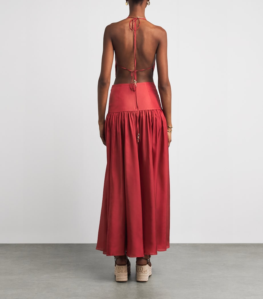 Zimmermann Womens Silk Indra Maxi Dress Ras Raspberry Image 4