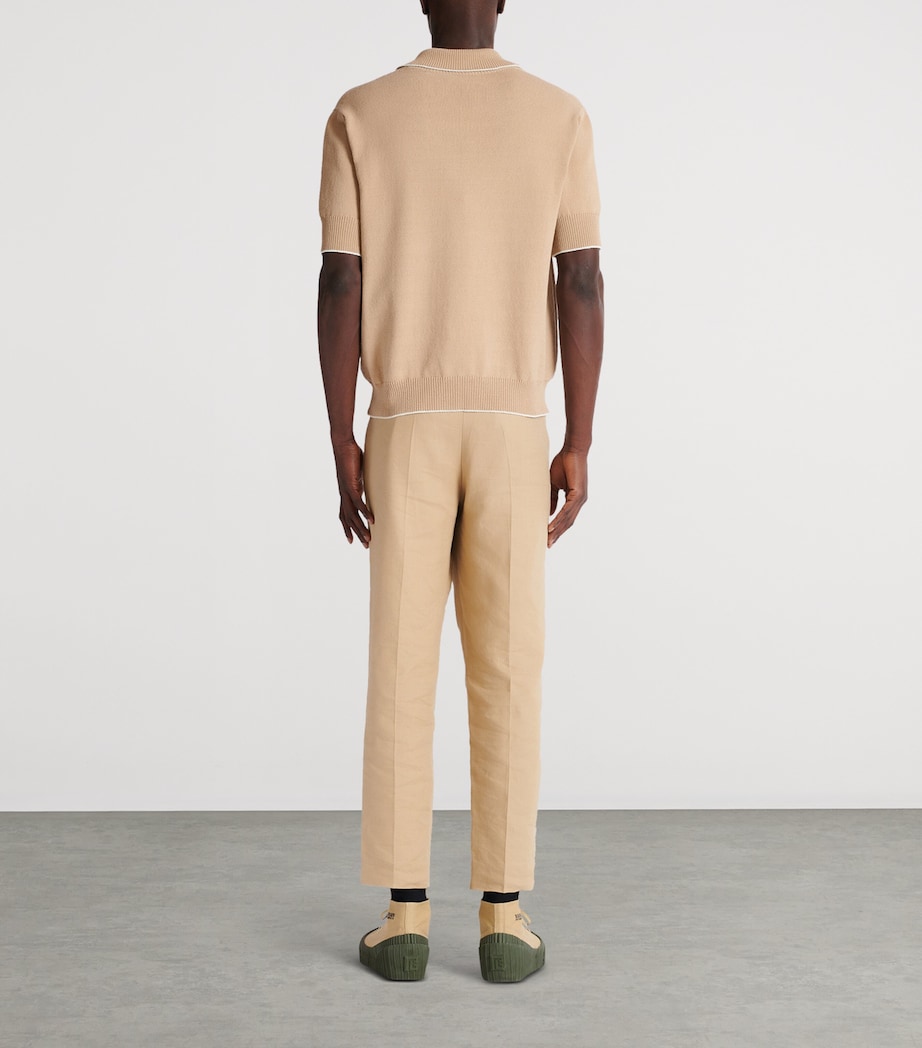 Knitted Crest-Detail Polo Shirt GMP BEIGE/NATUREL Image 6
