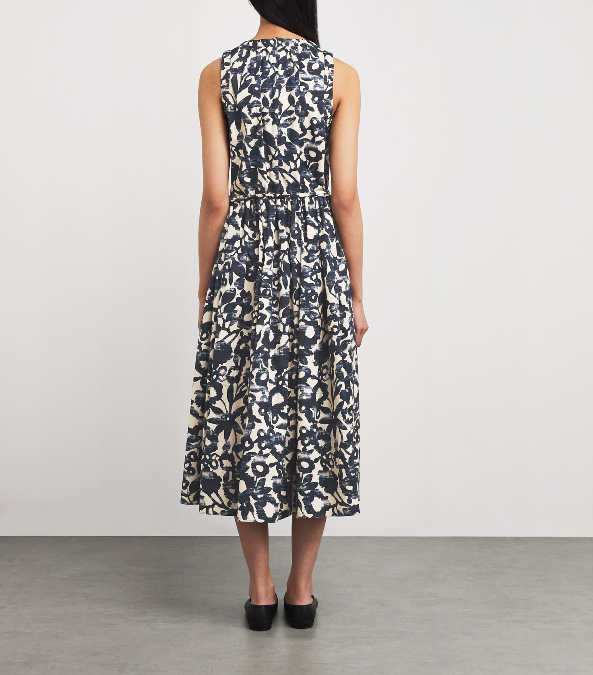 Max Mara Cotton Floral Midi Dress | Harrods US