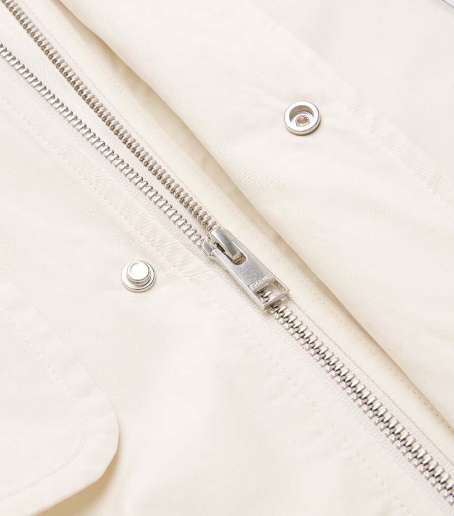 FRAME Womens Cotton The Field Trench Coat Ecru Image 6