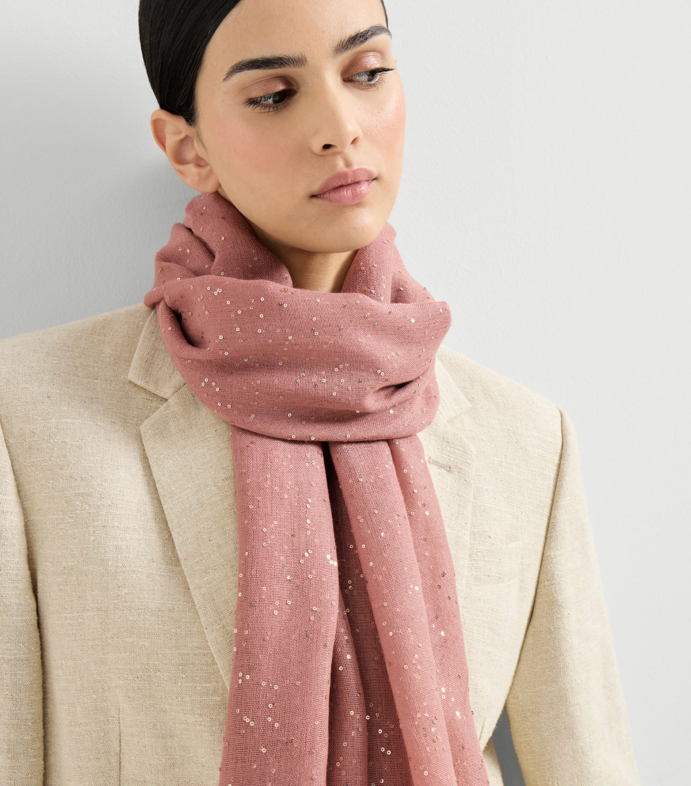 Brunello Cucinelli Cashmere-Silk Sequin Scarf Image 3