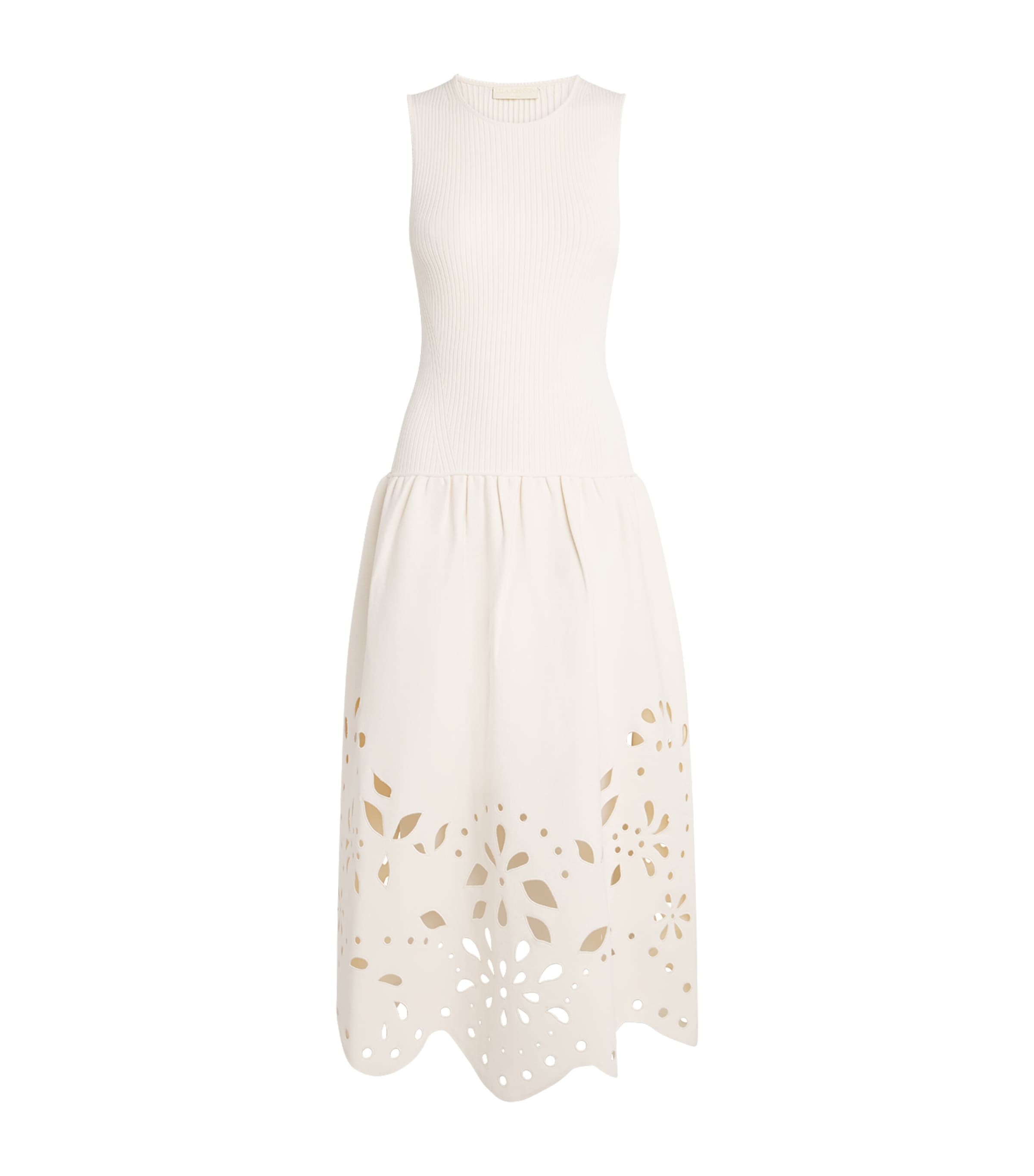 Ulla Johnson Rosaline Sleeveless Drop Waist Knit Midi Dress Cowrie In Black