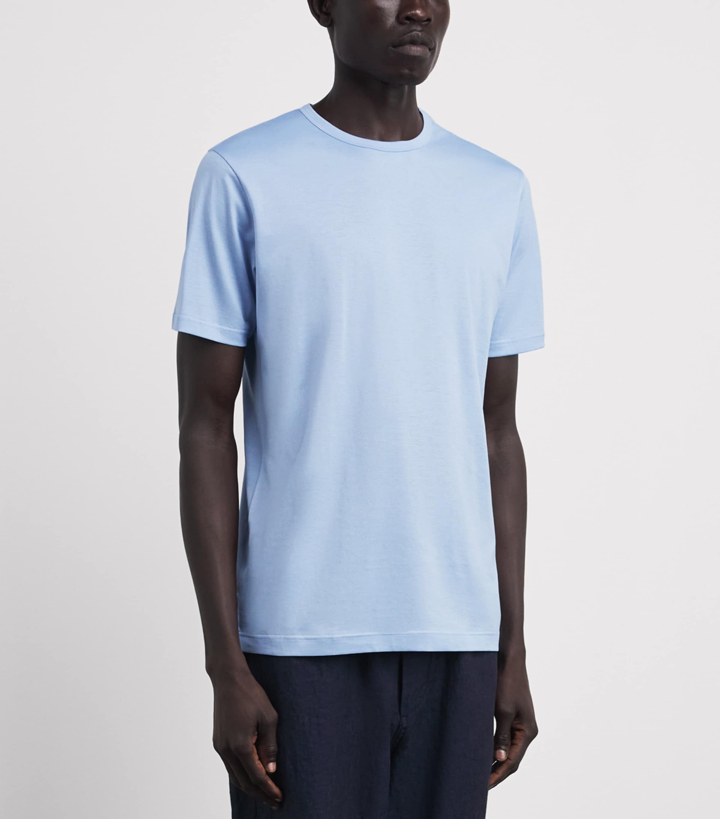 Sunspel Mens Supima Cotton Classic T-Shirt Buwv Sky Image 4