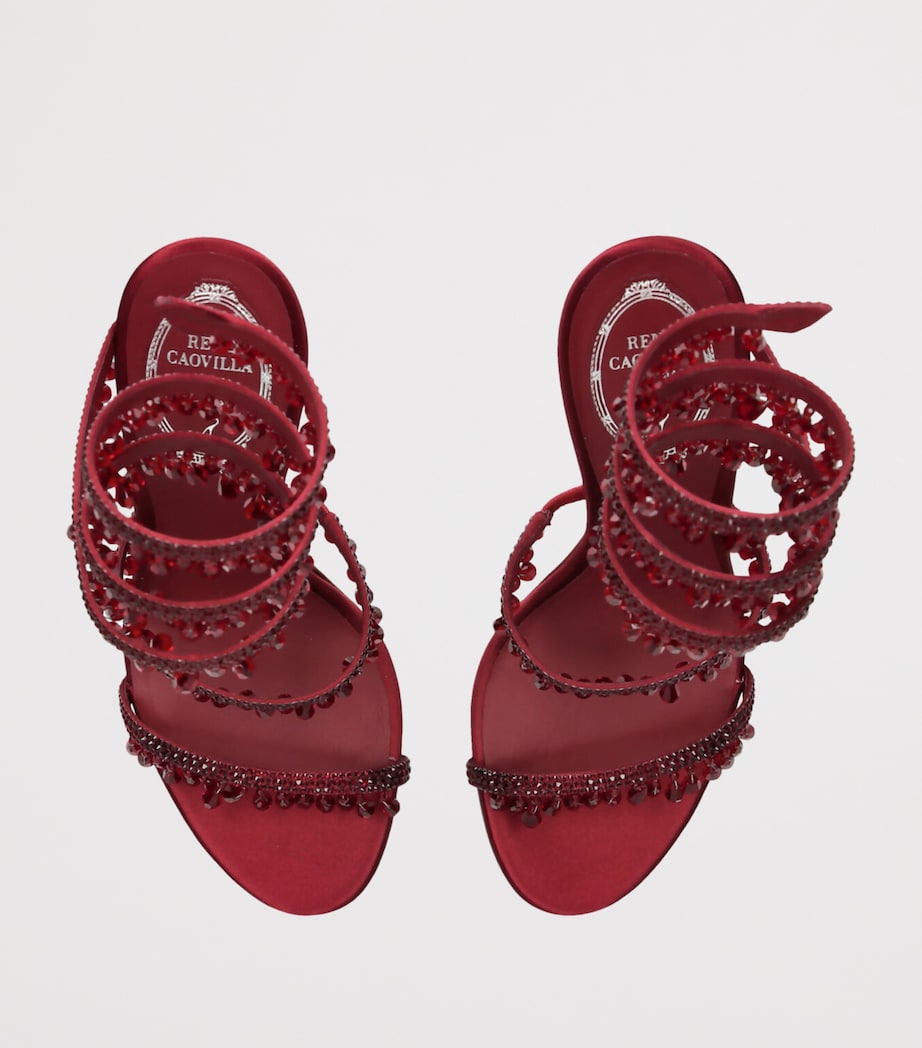 Satin Chandelier Heeled Sandals 105 WINE Image 4