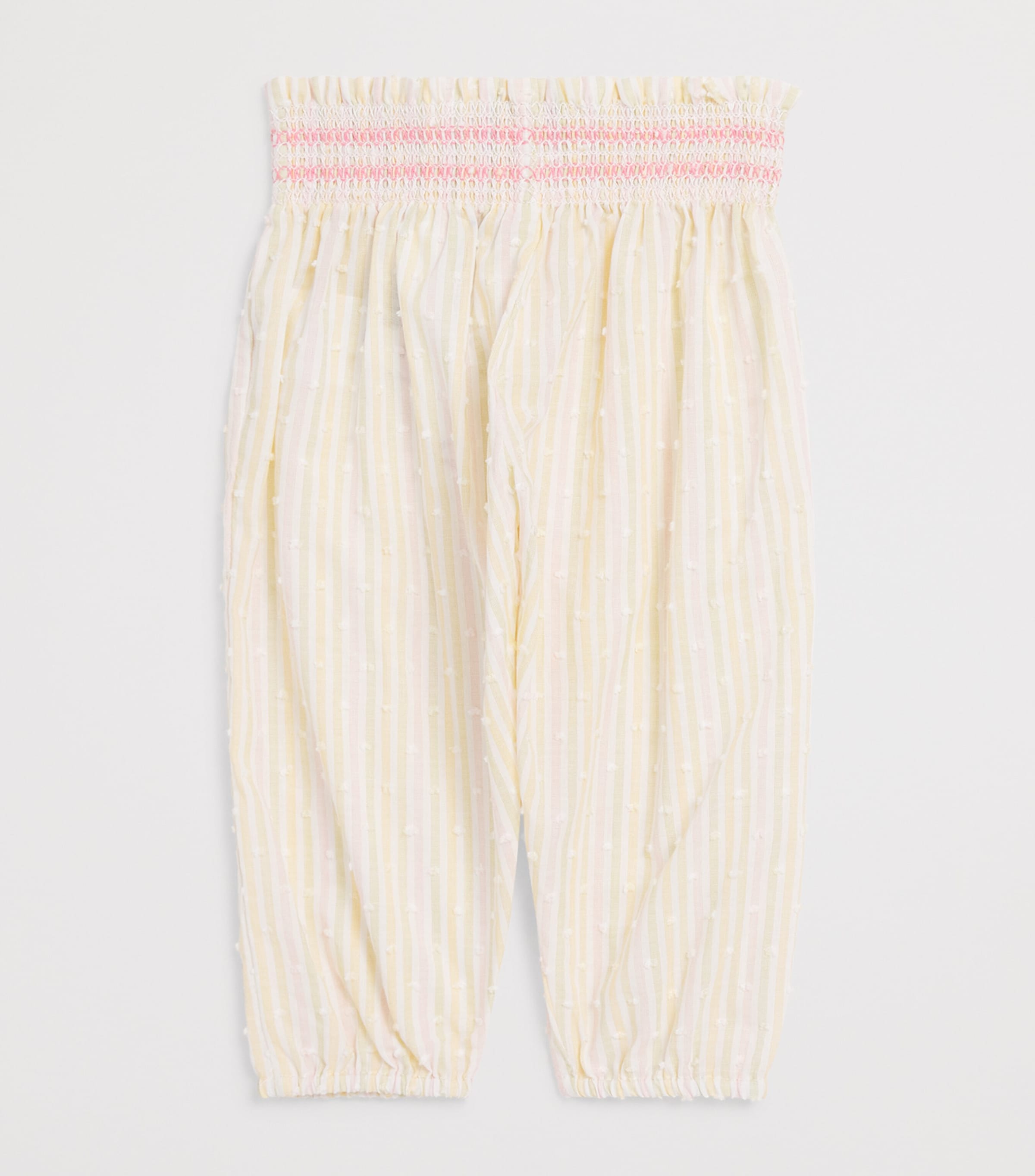 Cotton Stripe Fil Coupé Trousers (3 Months – 4 Years) 31ROSE Image 2