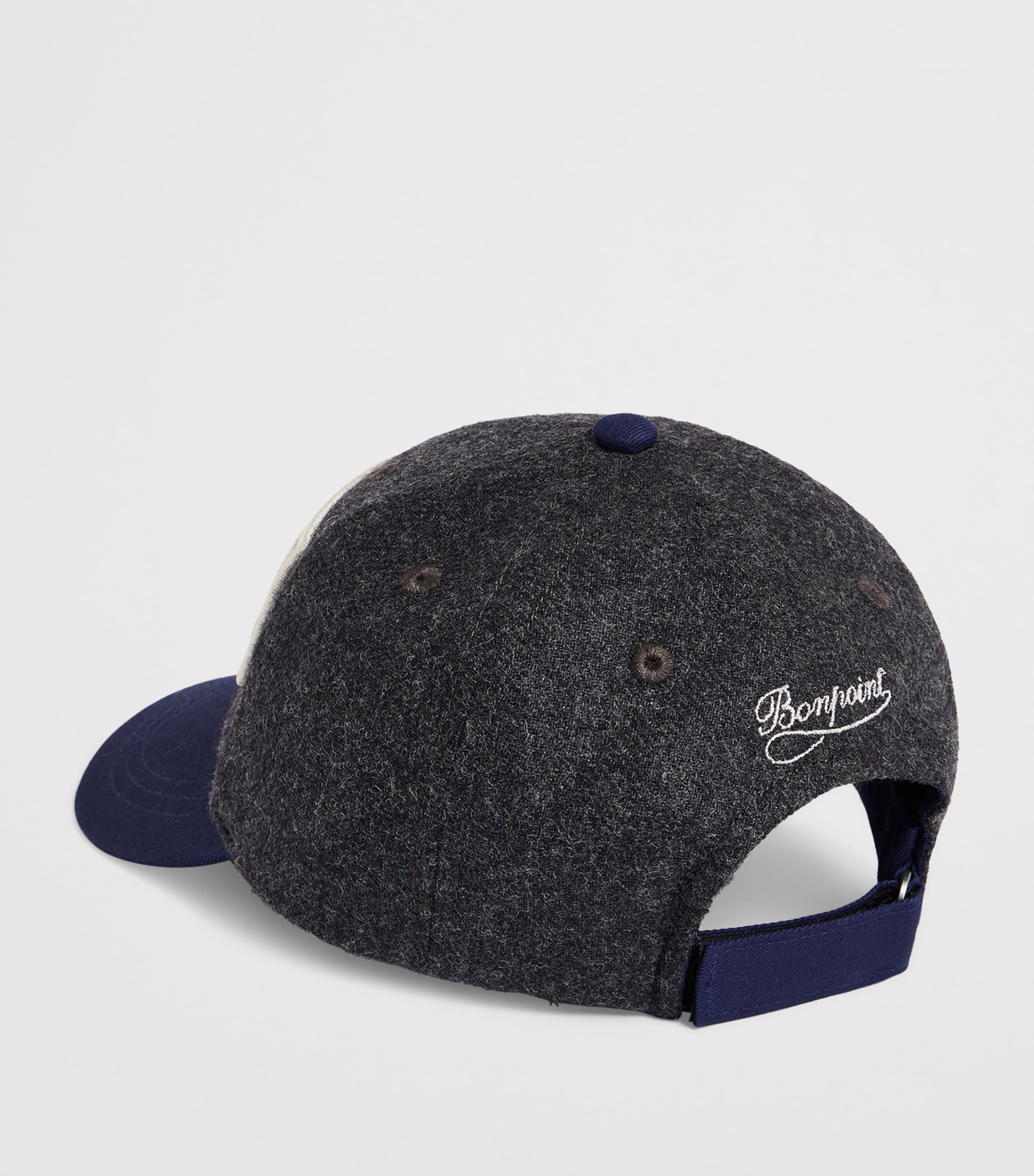Bonpoint Embroidered Logo Baseball Cap Gris Fonce Image 2