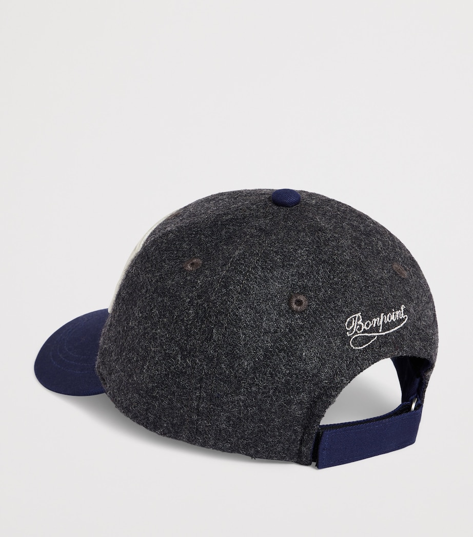 Bonpoint Embroidered Logo Baseball Cap Gris Fonce Image 2