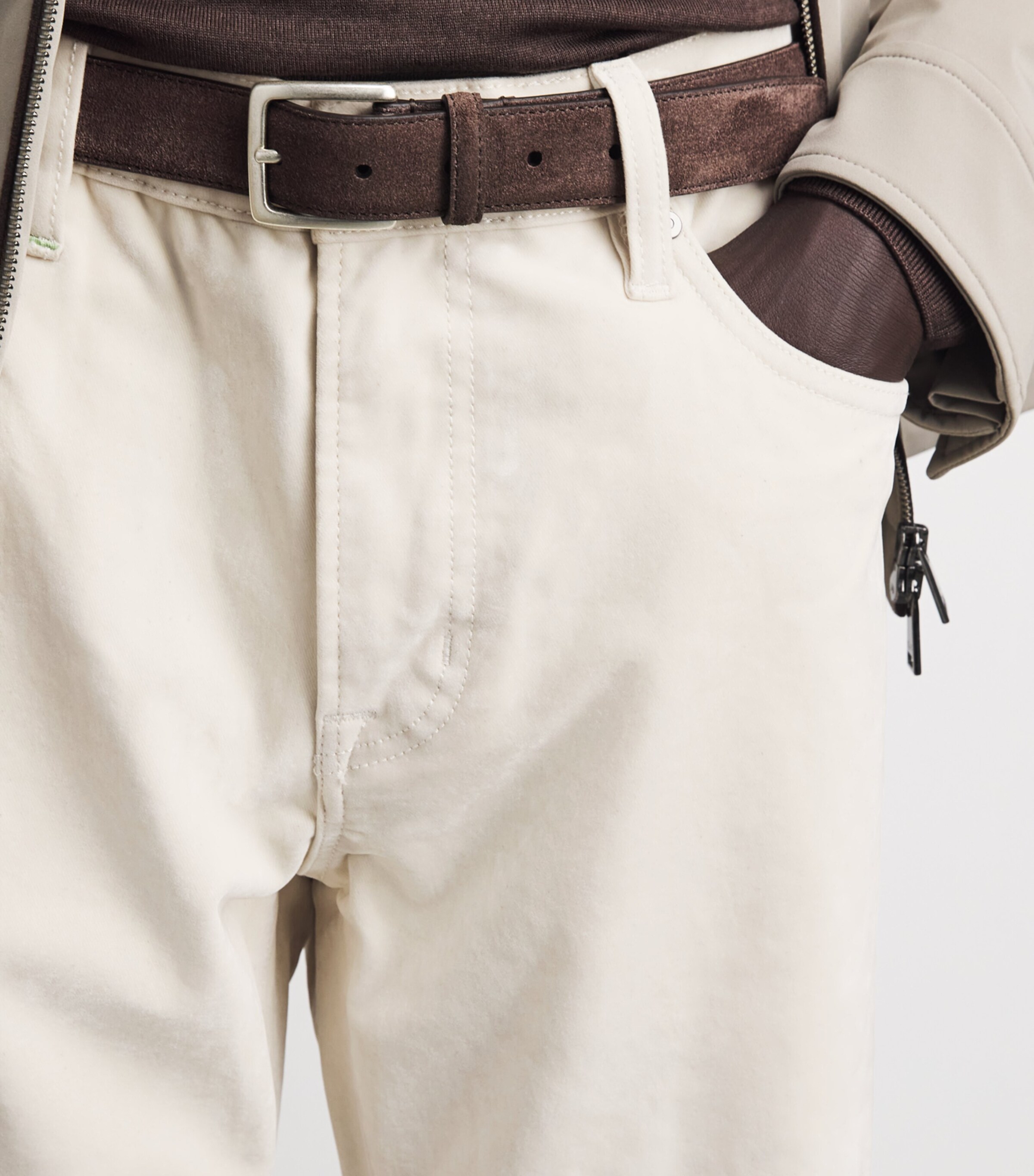 Pal Zileri Mens Straight Jeans Natural Image 3