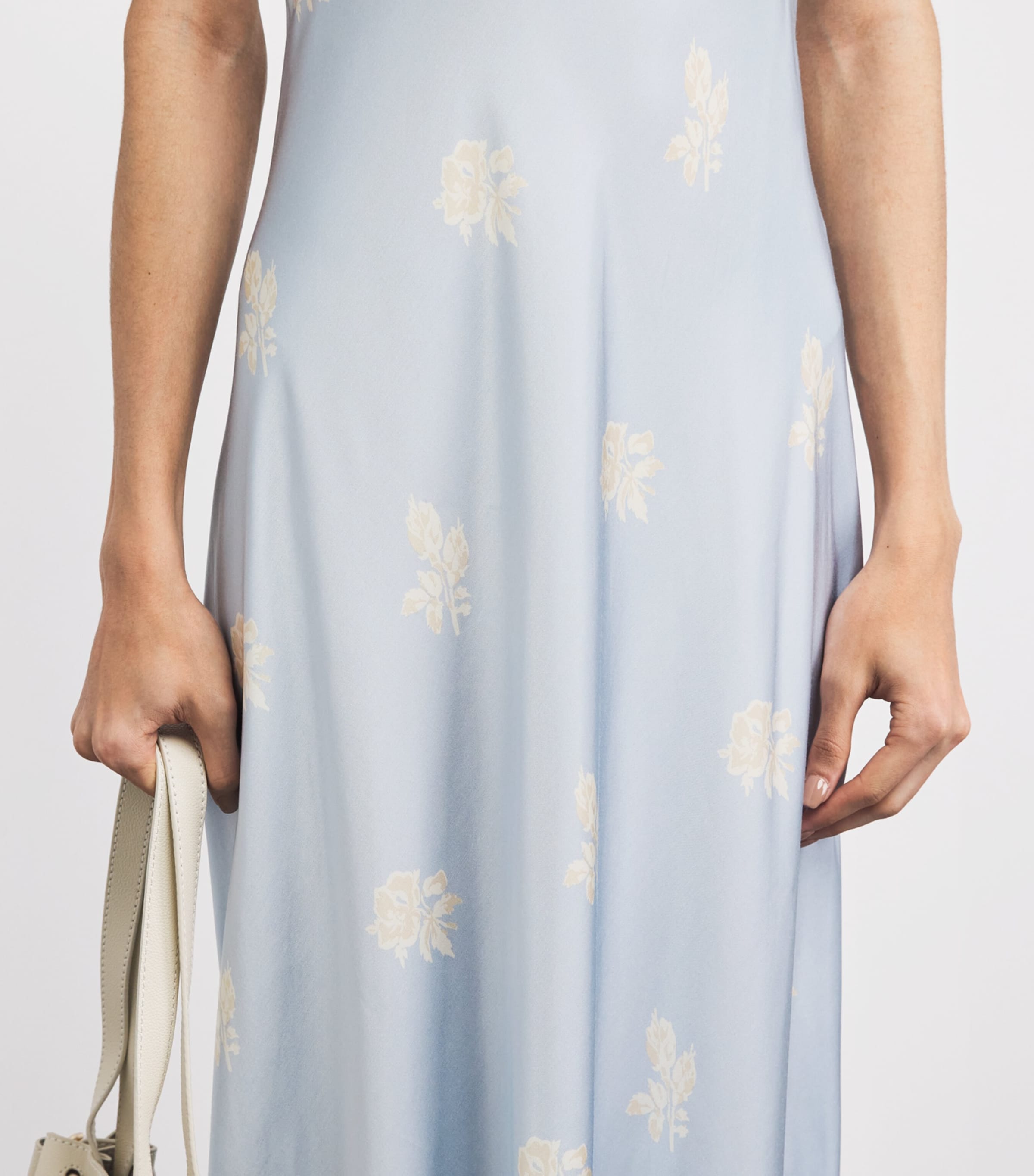 Claudie Pierlot Womens Satin Floral Print Maxi Dress Light Print Image 5