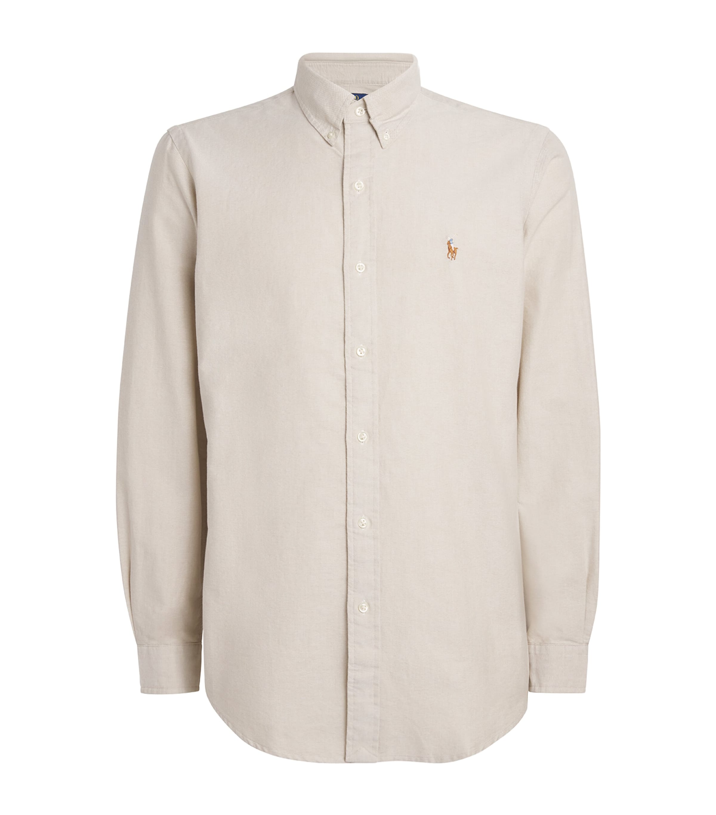 Polo Ralph Lauren Mens Cotton Oxford Shirt Beige/khaki Image 1