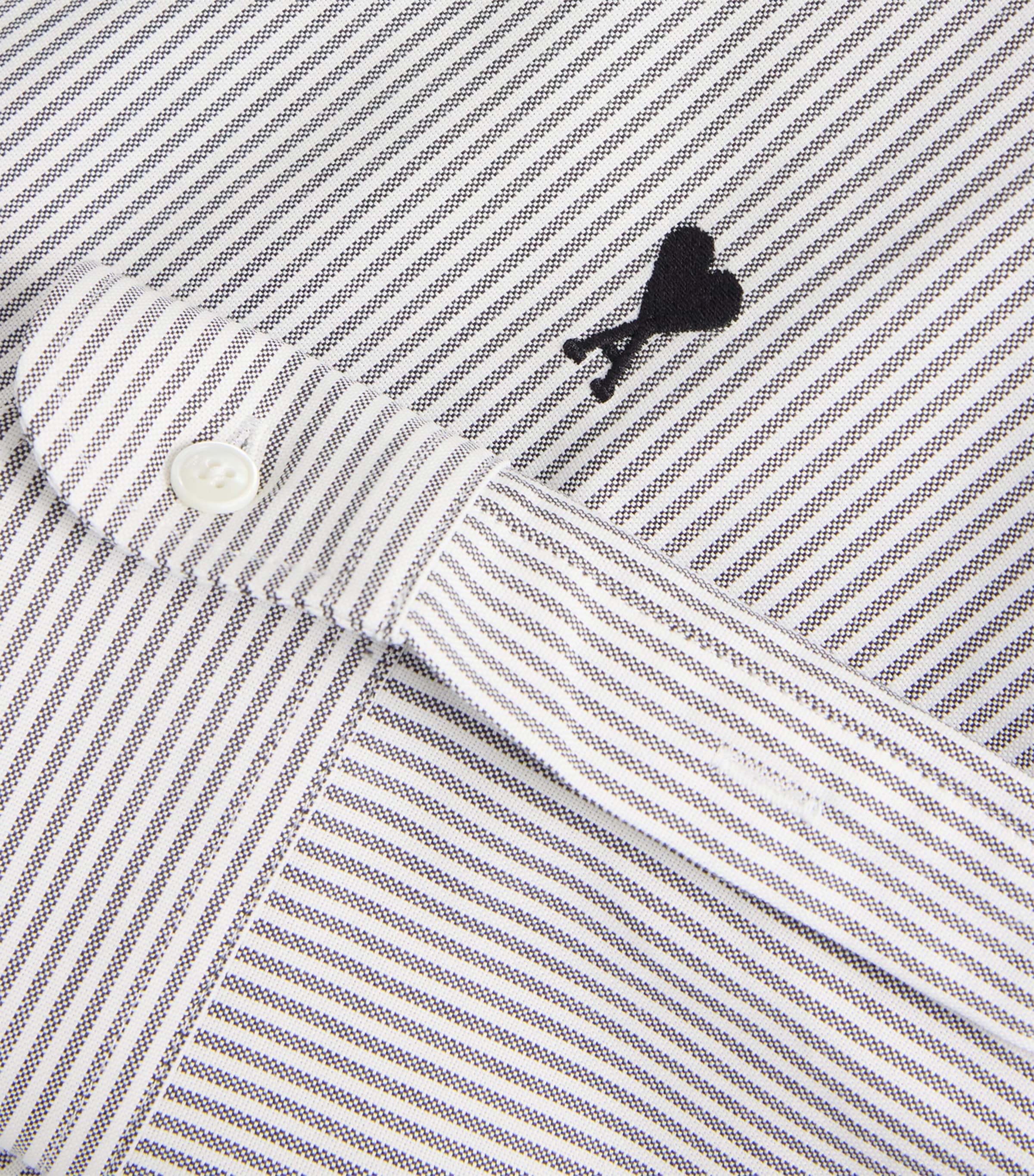 Cotton Stripe Shirt 039 - NOIR / BLANC NATUREL Image 5