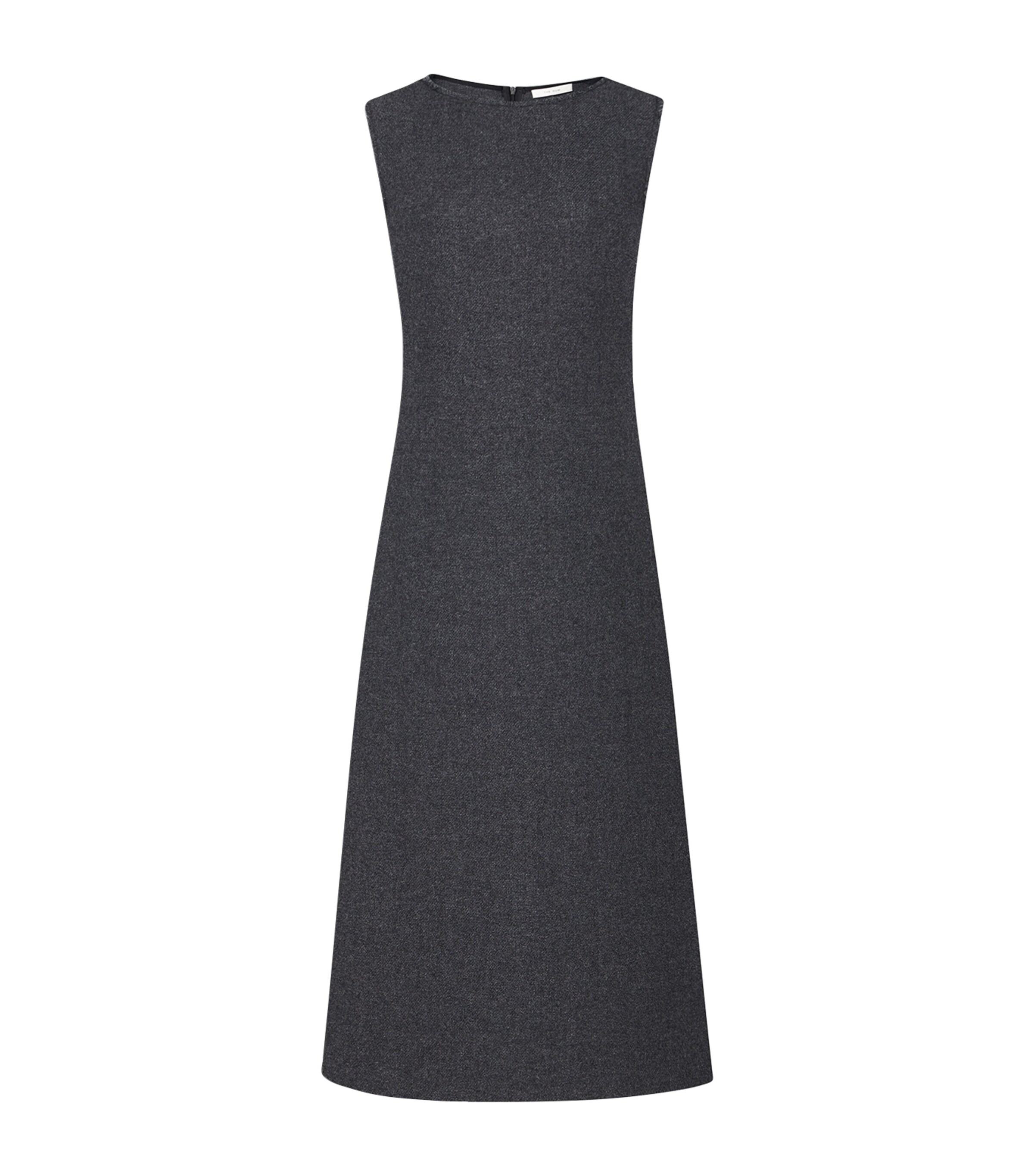 The Row Amor Sleeveless Wool-blend Midi Dress In Grey