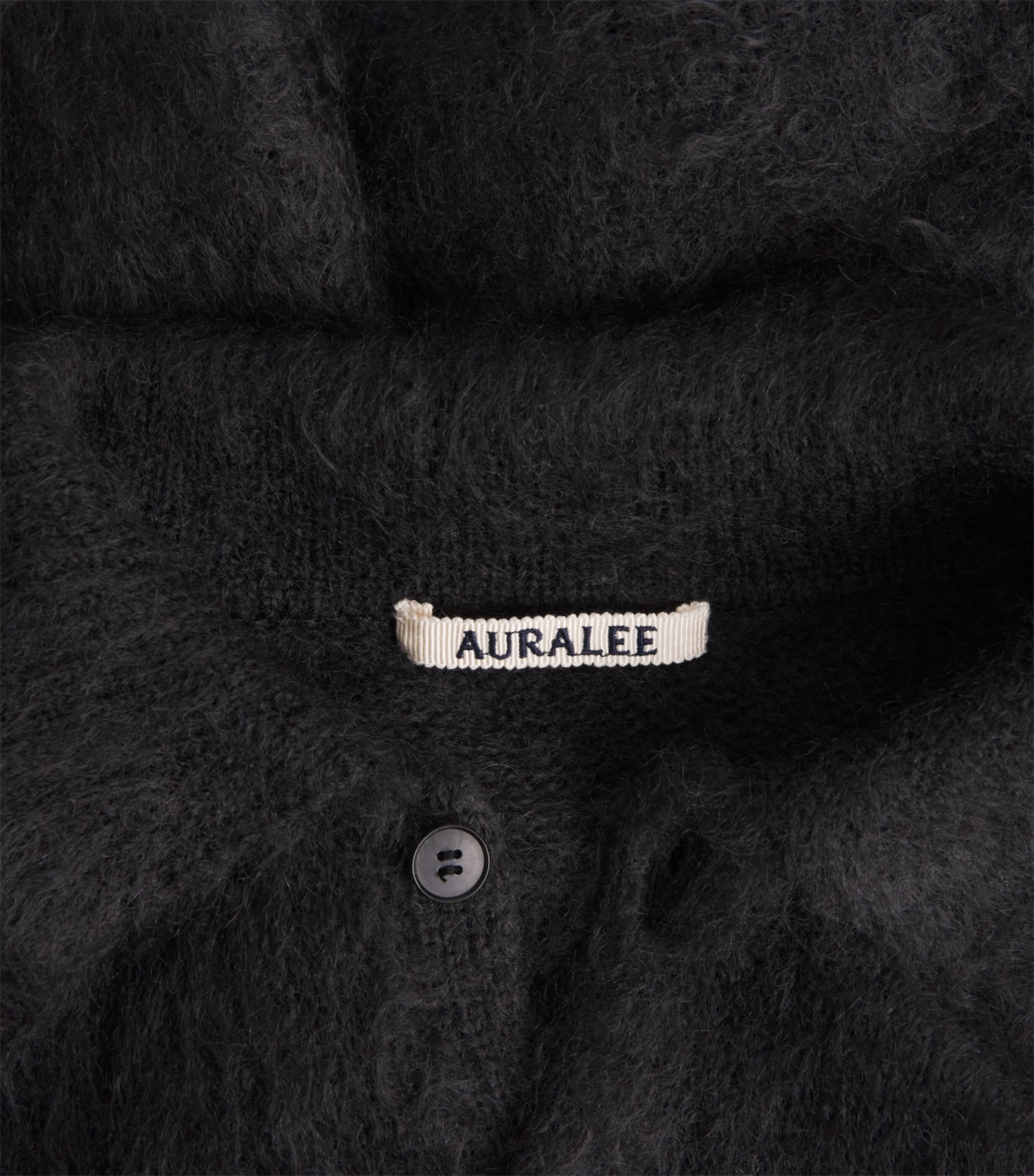 Super Kid Mohair-Wool Brushed Polo Sweater INK BLACK Image 5