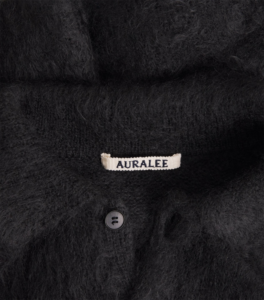 Super Kid Mohair-Wool Brushed Polo Sweater INK BLACK Image 5