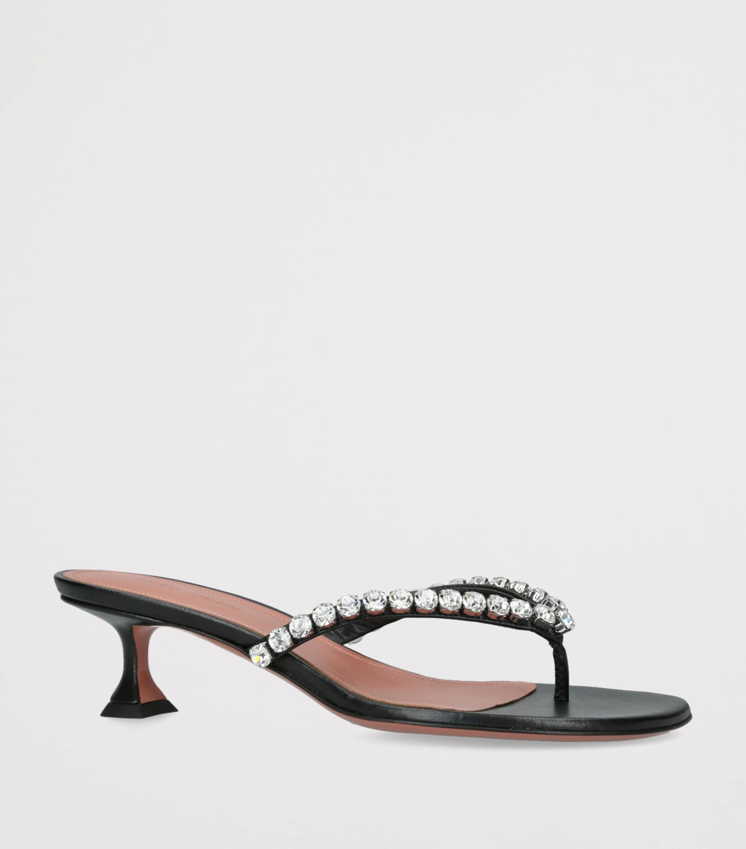Leather Gigi Thong Sandals 45 BLACK Image 3