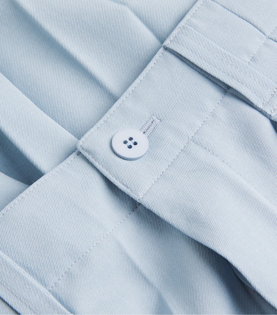 Pleated Edge Ensemble Shorts 72-BLUE Image 5