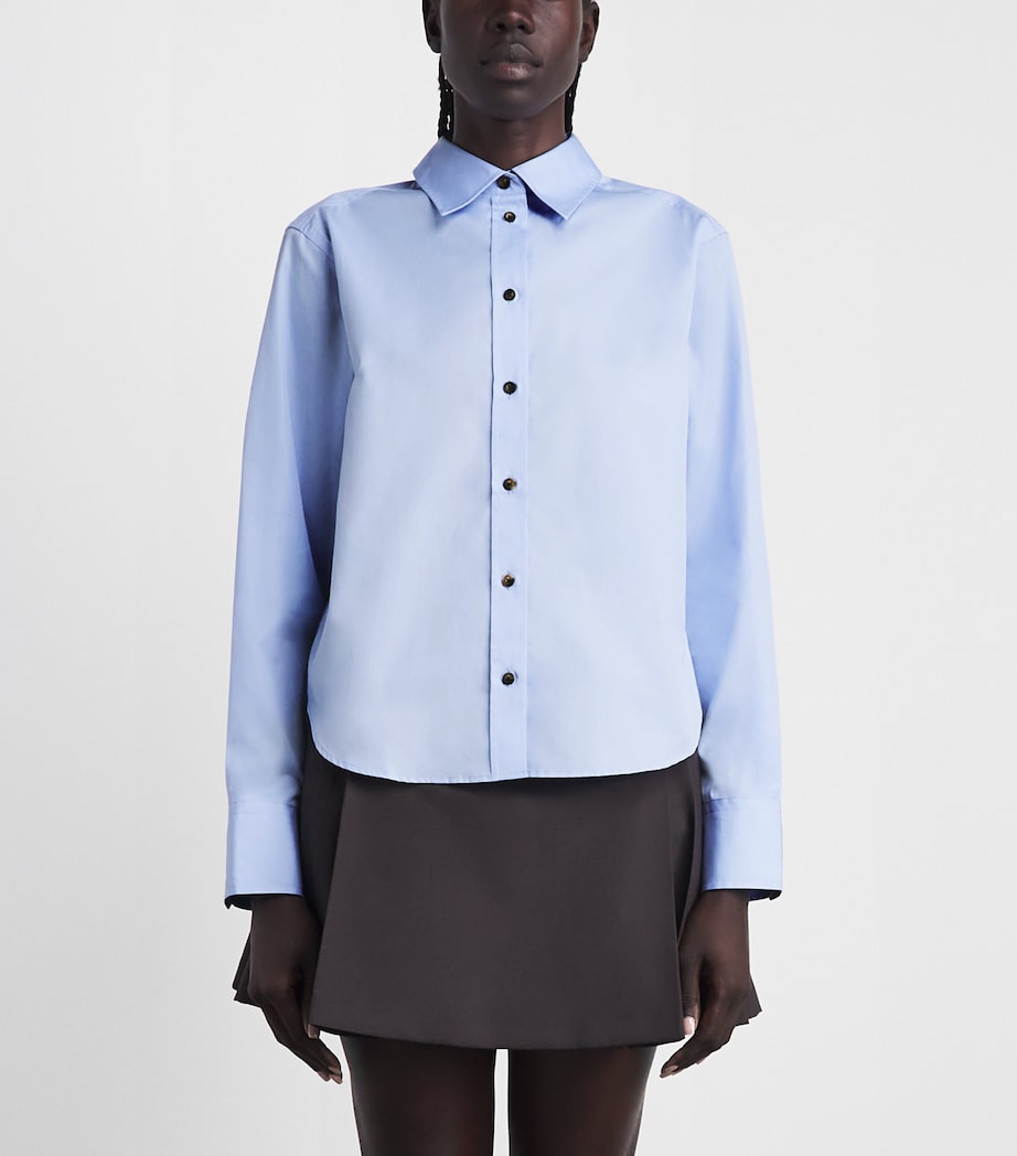 ME+EM Womens Cotton Perfectly Proportioned Shirt Pale Blue Image 4