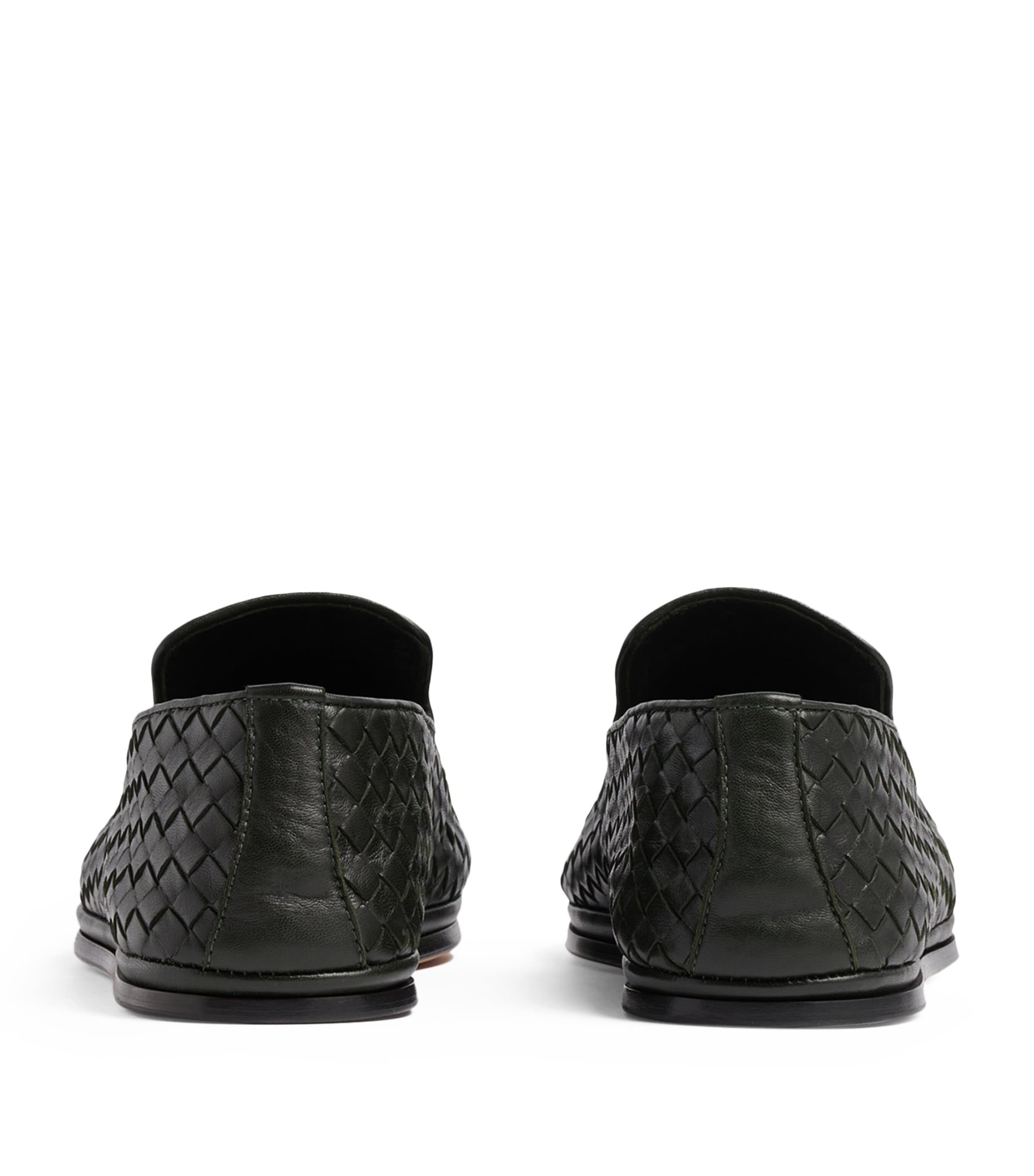 Leather Intrecciato Loafers NERO/NERO Image 4