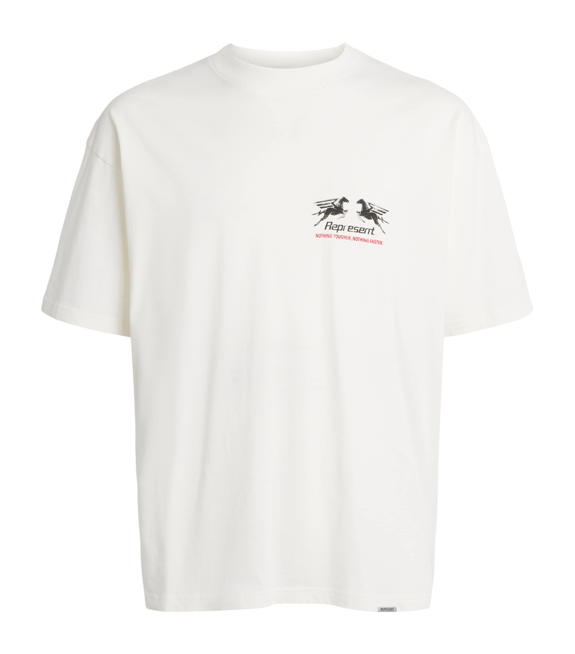 Represent Mens Cotton 24 Hour Service T-Shirt Flat White Image 1