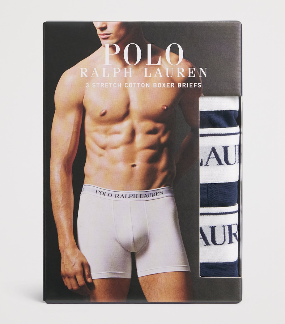 Polo Ralph Lauren Mens Stretch-Cotton Logo Boxers (Pack of 3) Nvy Wht/nvy Wht/nvy Image 4