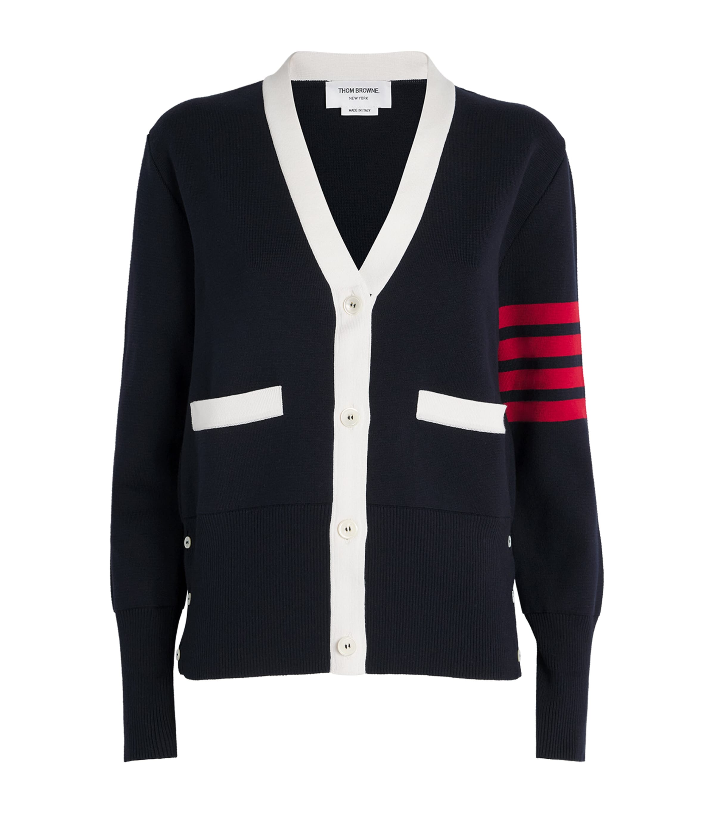 Thom Browne Cotton 4-bar Stripe Cardigan In Navy