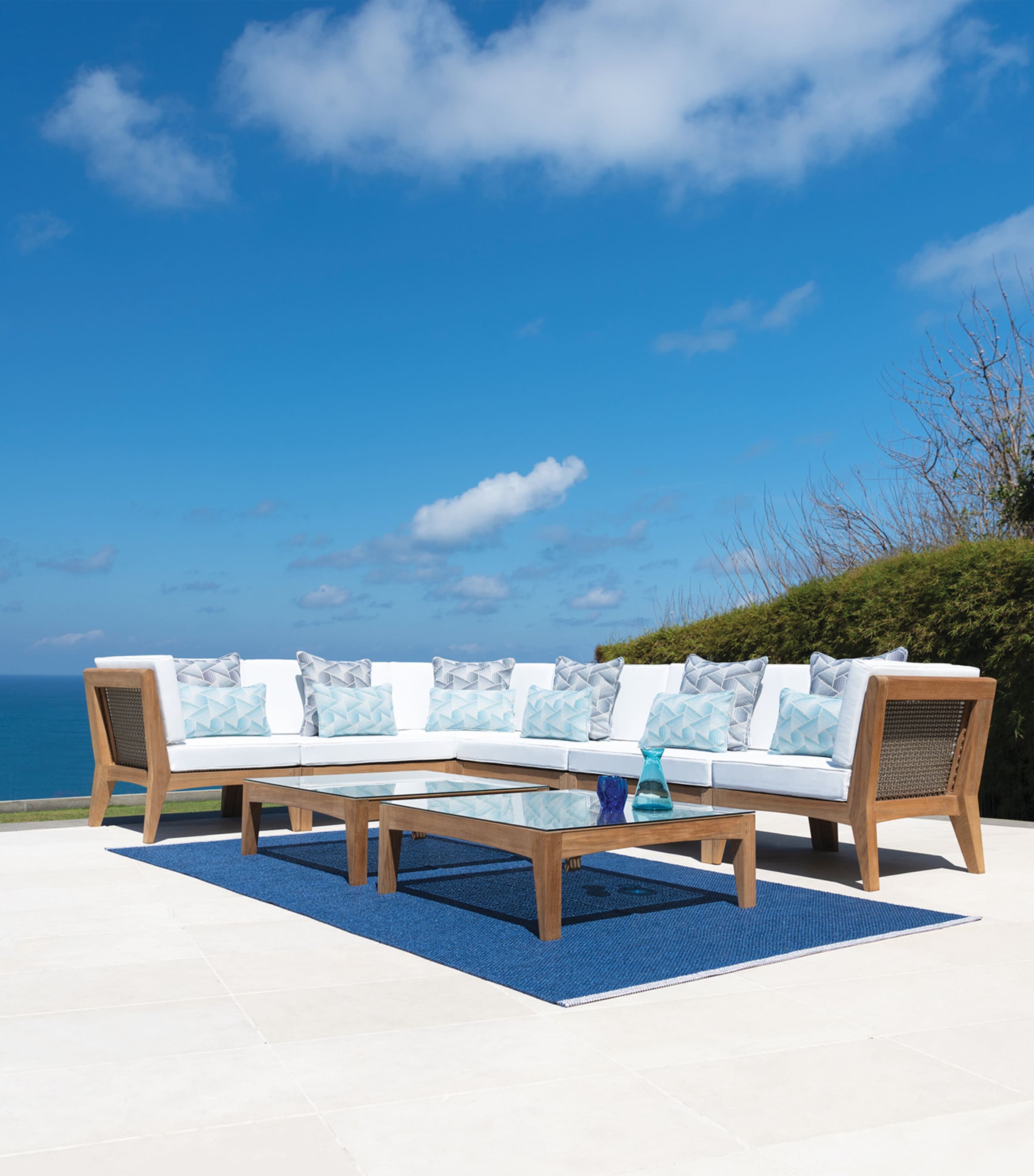 Indian Ocean Cove Modular Outdoor Corner Lounge Chair White Image 5