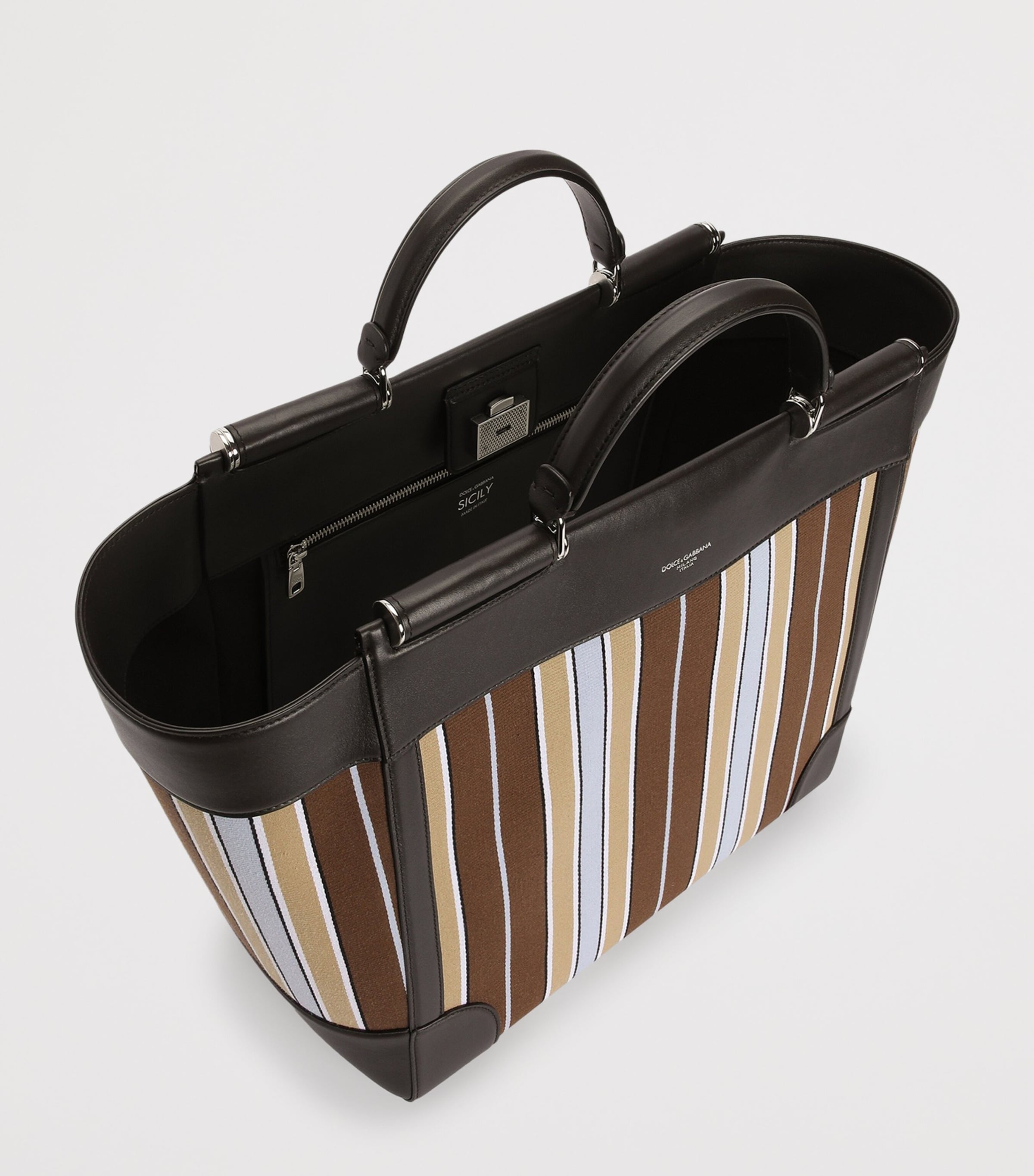 Dolce&Gabbana Striped Sicily Tote Bag Multicolor Mar Image 5