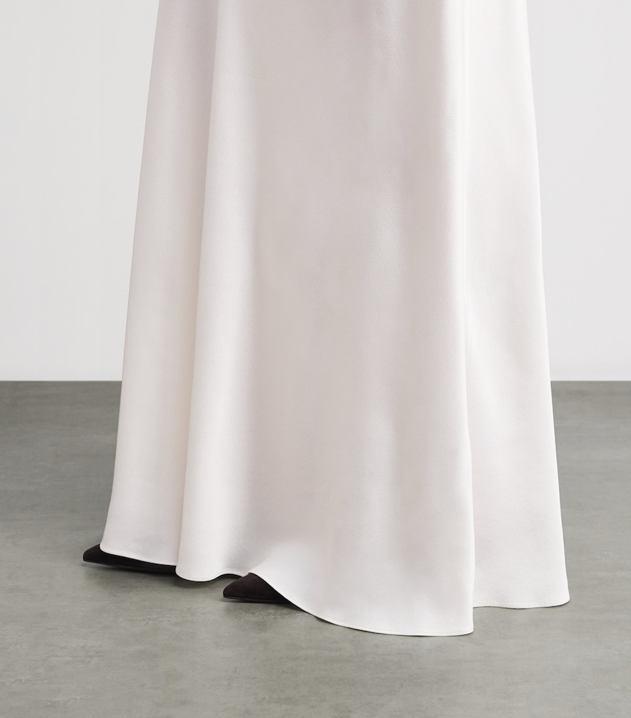 Fabiana Filippi Womens Satin Enver Maxi Skirt Burro Image 3