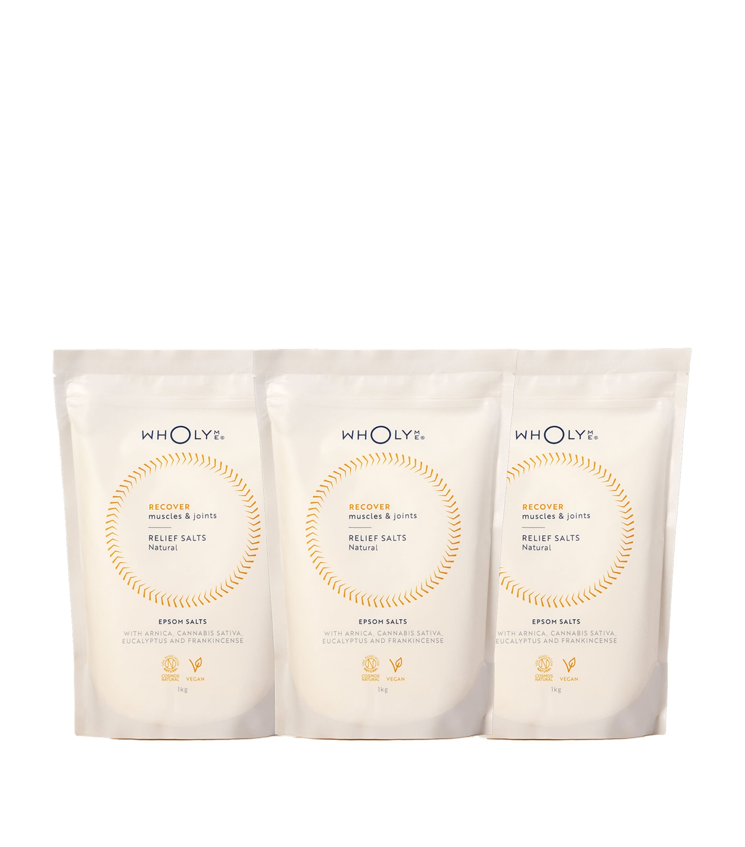 WholyMe Recover Relief Salts (3 x 1kg) | Bath & Shower | Soaks & Oils