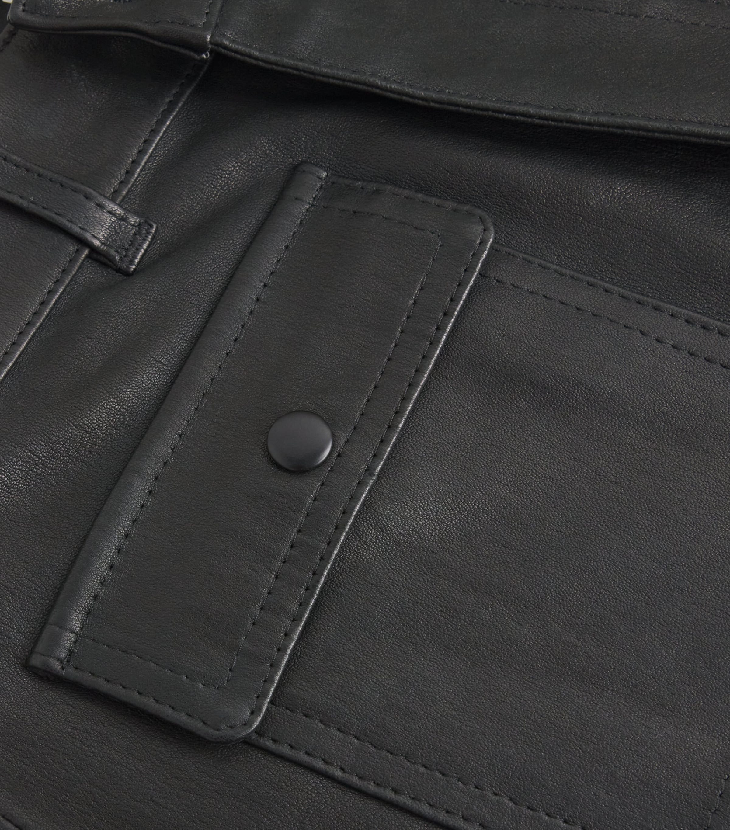 Leather Stevie Straight Trousers BLACK Image 5