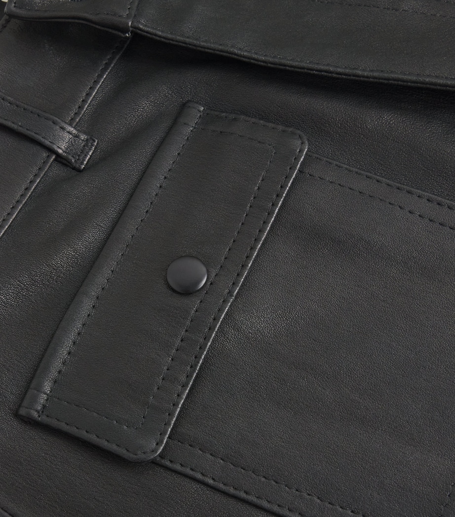 Leather Stevie Straight Trousers BLACK Image 5