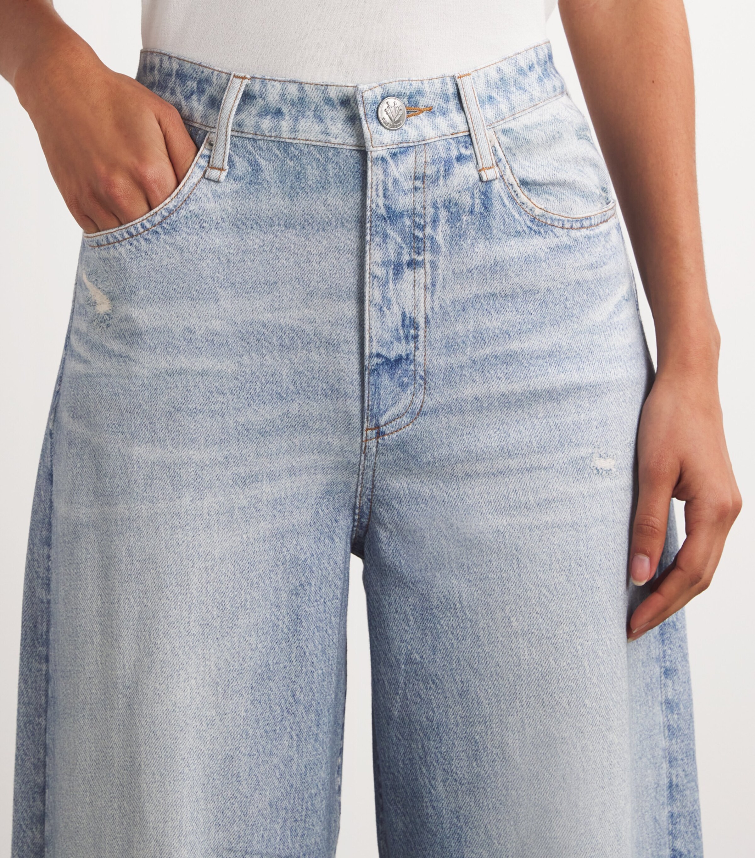 Rag & Bone Womens Cropped Miramar Sofie Wide-Leg Jeans Meadowblue Image 6