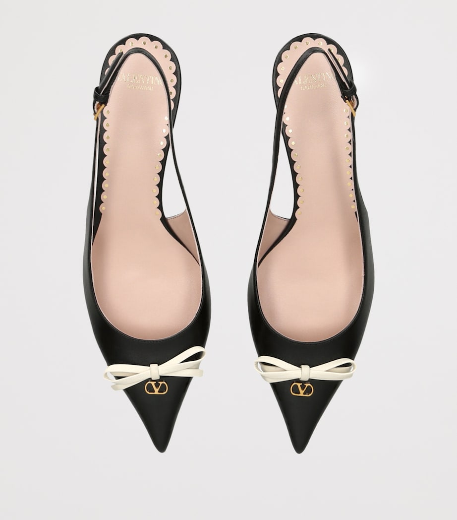 Leather Bepointy Slingback Heels 45 BLK/WHITE Image 4