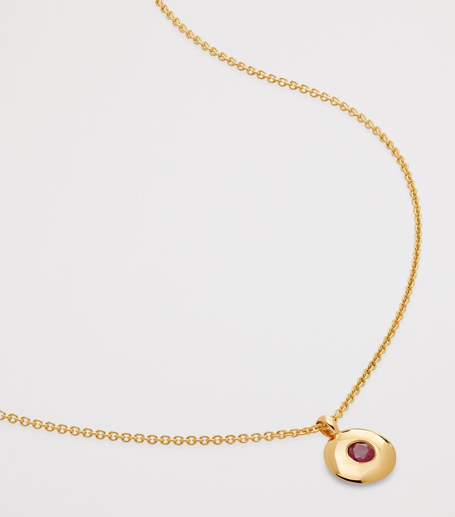 Monica Vinader Gold Vermeil and Ruby July Birthstone Necklace Gold Vermeil Image 4
