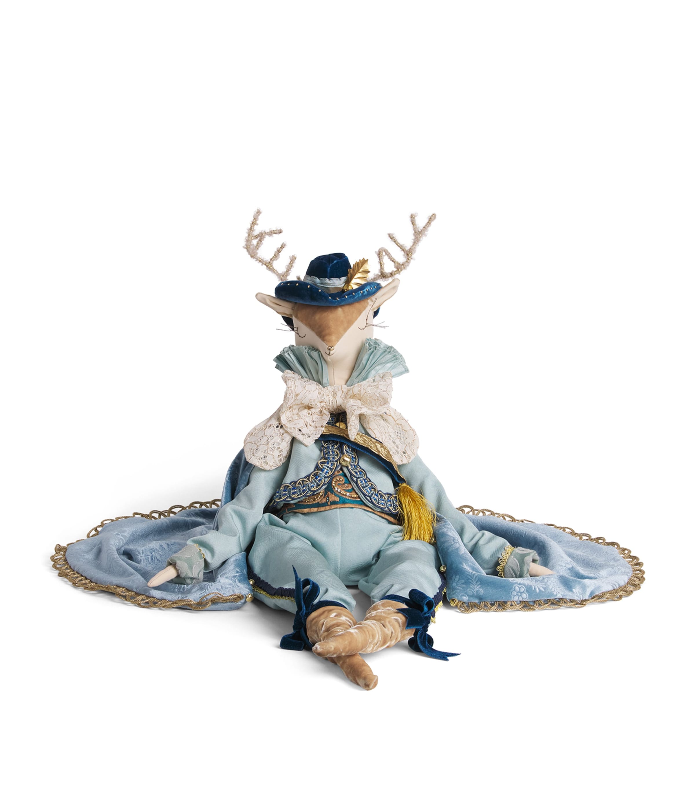 Alice Mary Lynch Deer Gentleman Ornament Teal/blue/gold Image 1