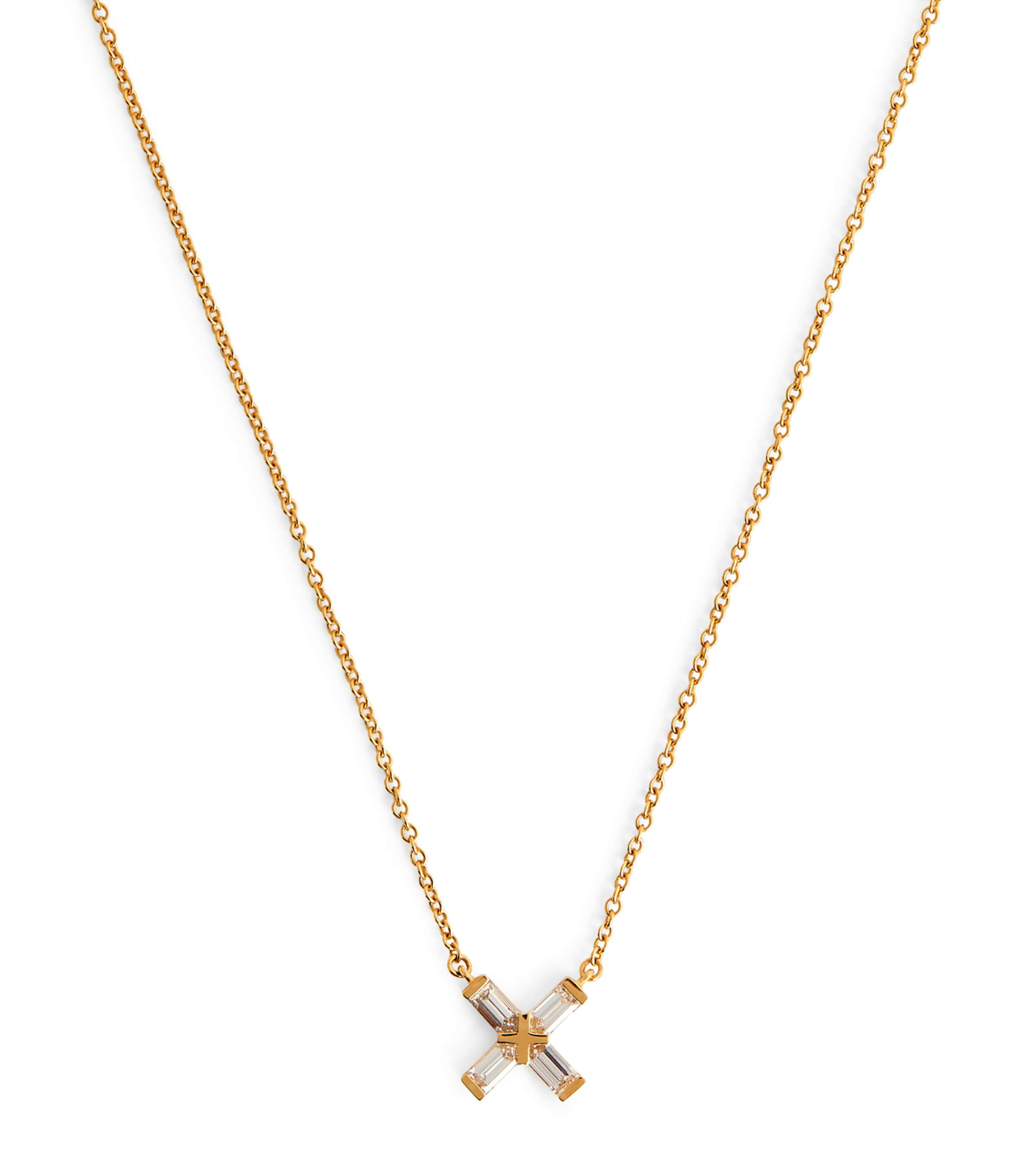 Eva Fehren Yellow Gold And Diamond Exploding X Necklace In Gold